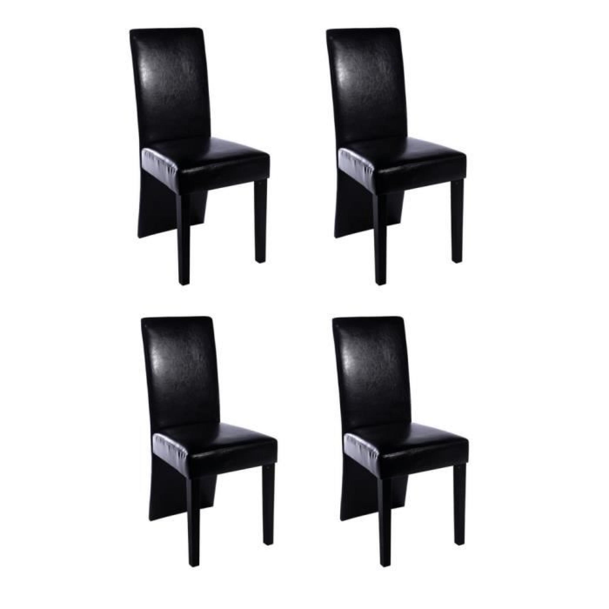 Chaise design bois noir (lot de 4)