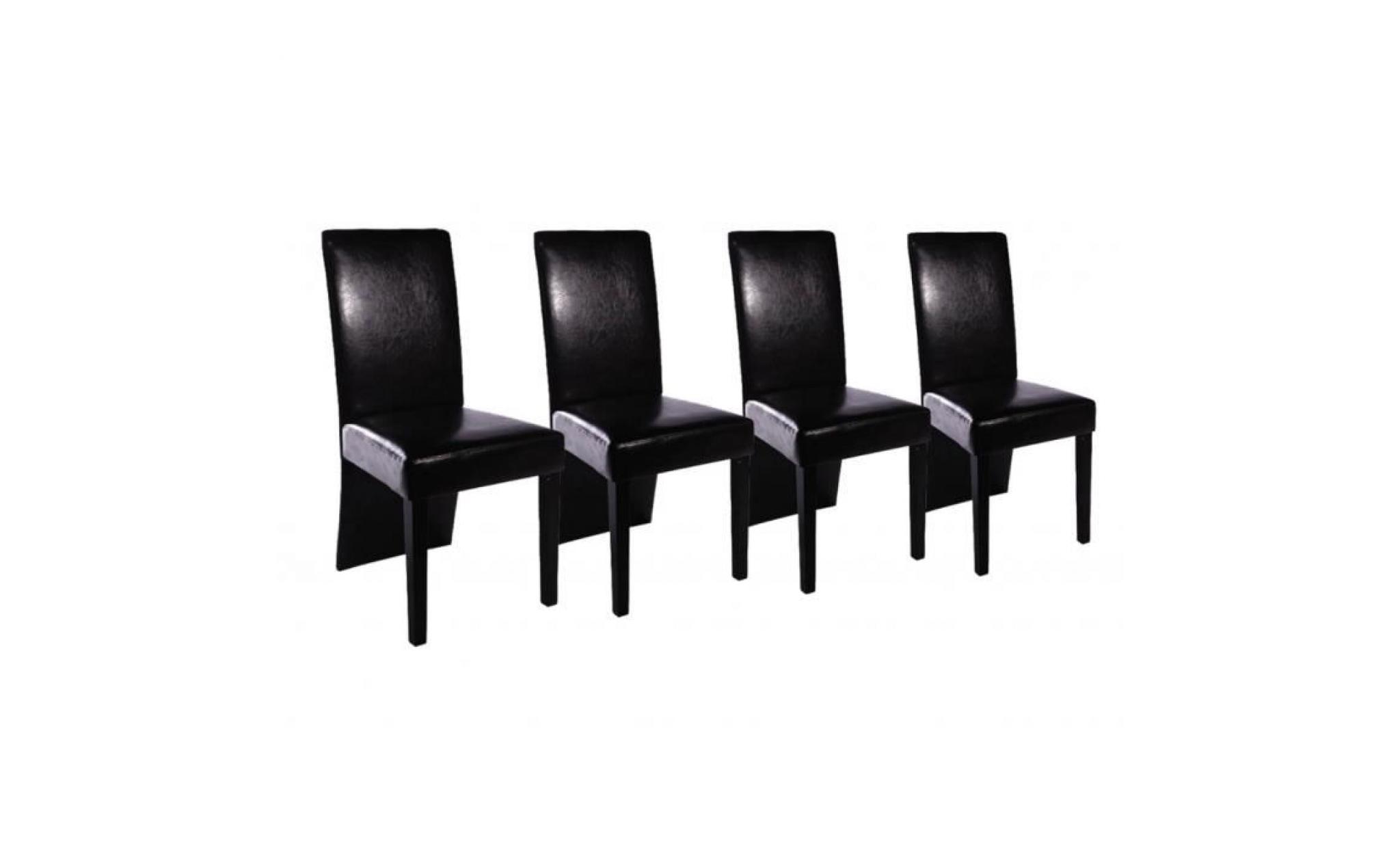 Chaise design bois noir (lot de 4)similicuir
