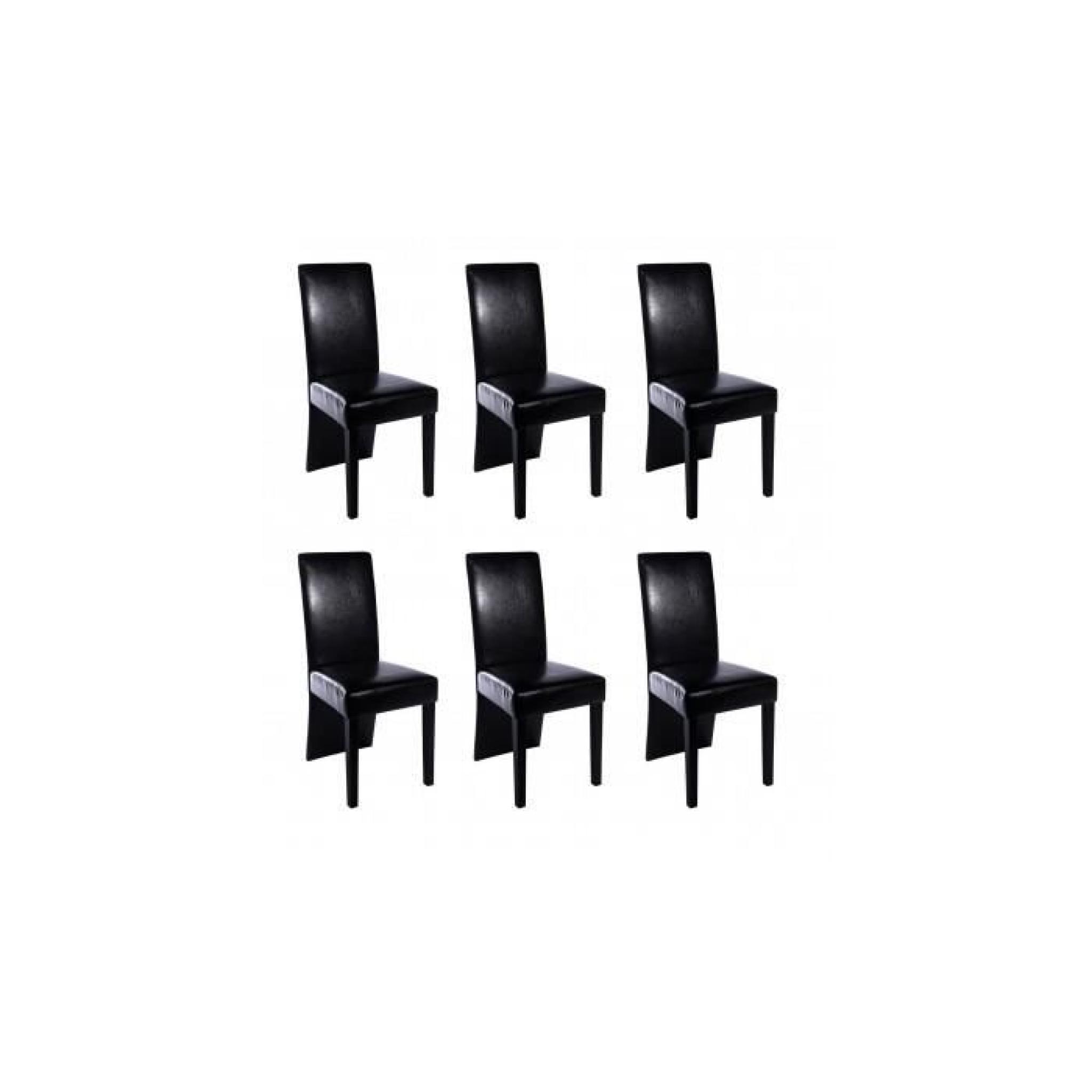 Chaise design bois noir (lot de 6)PU  cuir bois