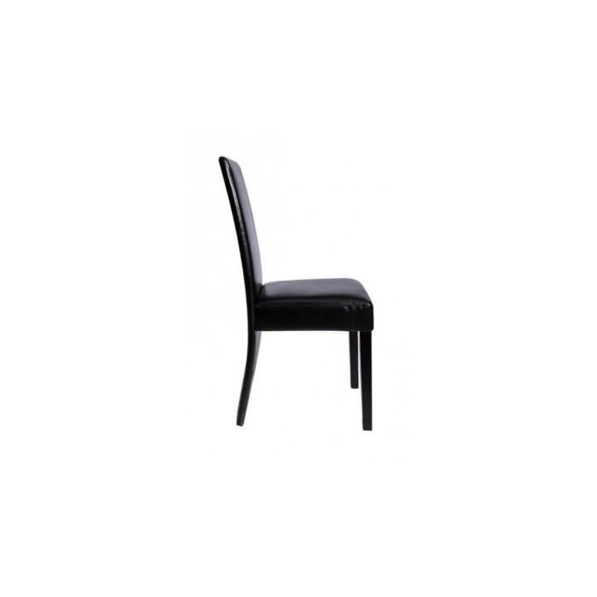 Chaise design bois noir (lot de 6)PU  cuir bois pas cher