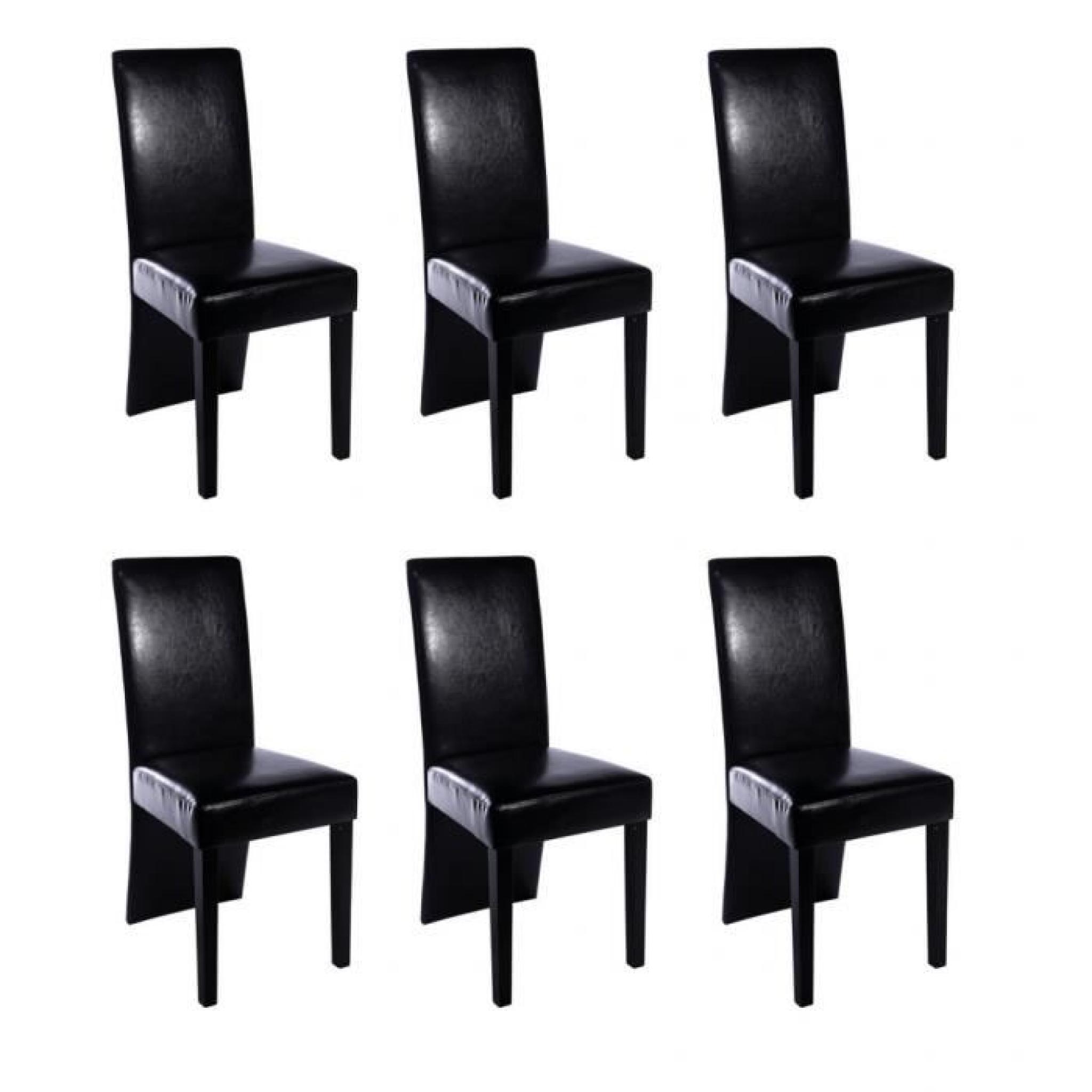Chaise design bois noir (lot de 6)simili cuir bois