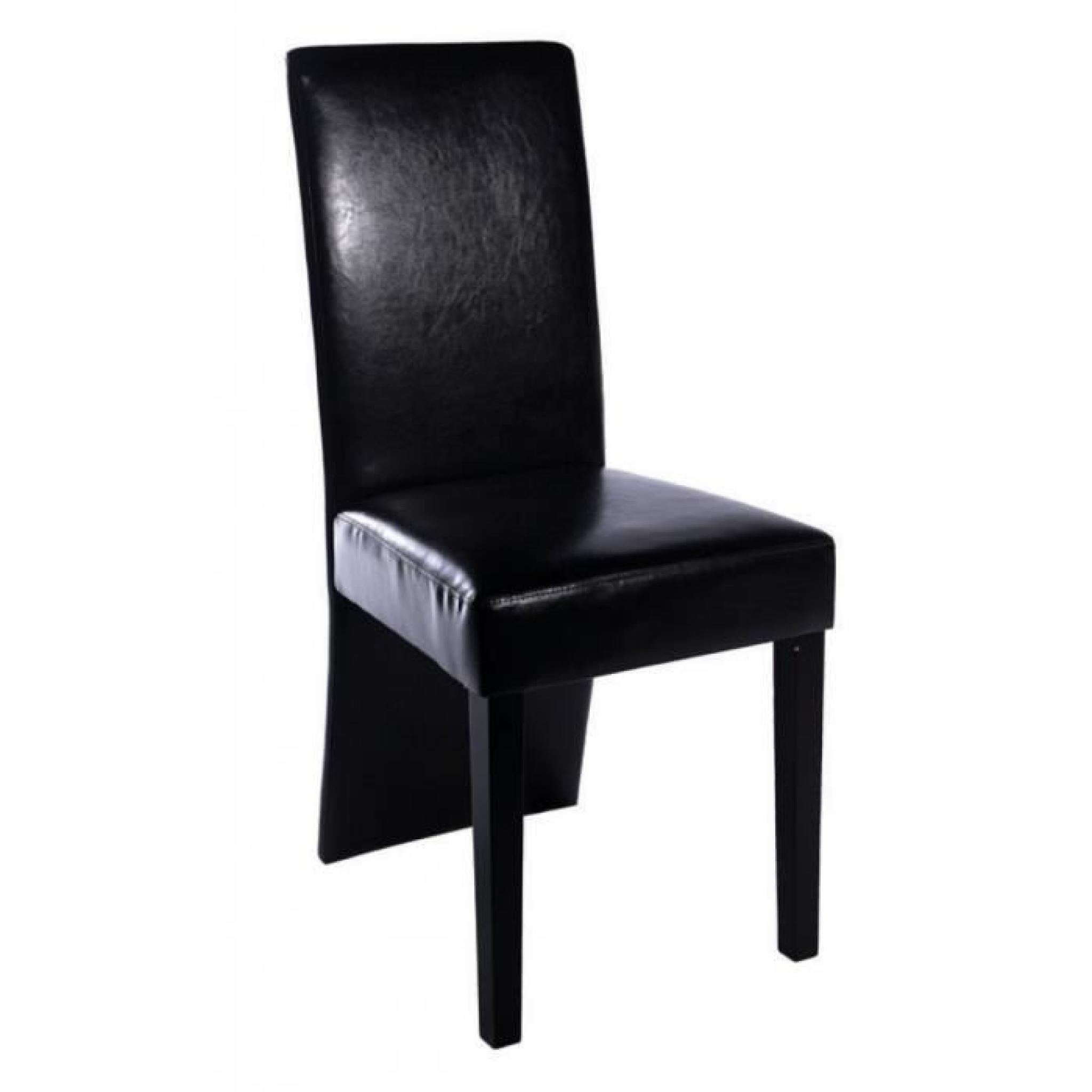 Chaise design bois noir (lot de 6)simili cuir bois pas cher