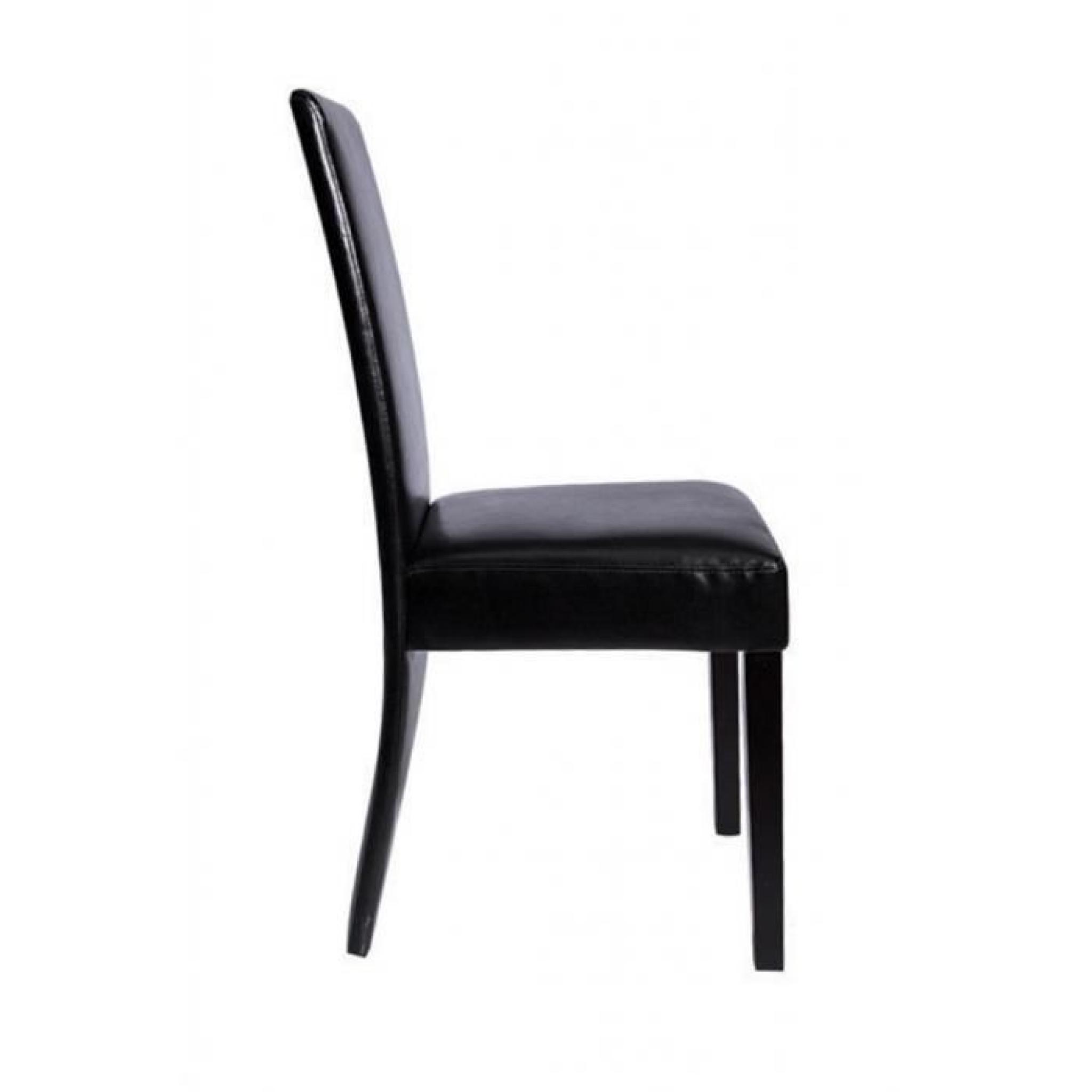 Chaise design bois noir (lot de 6)simili cuir bois pas cher