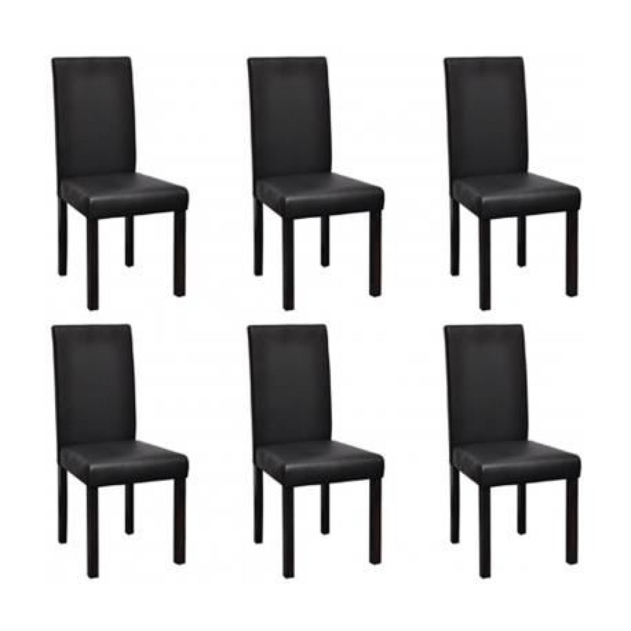Chaise design colonial noire (lot de 6) Stylashop pas cher