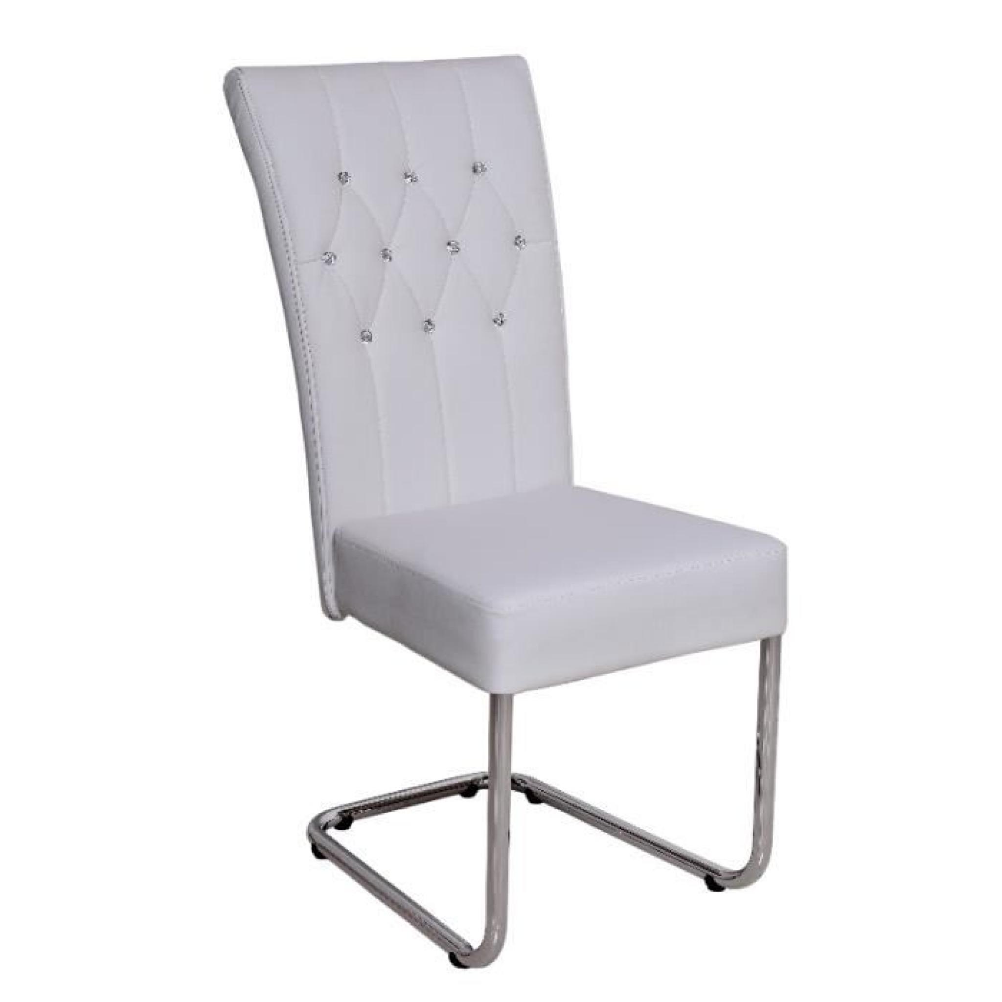 Chaise design coloris blanc avec strass