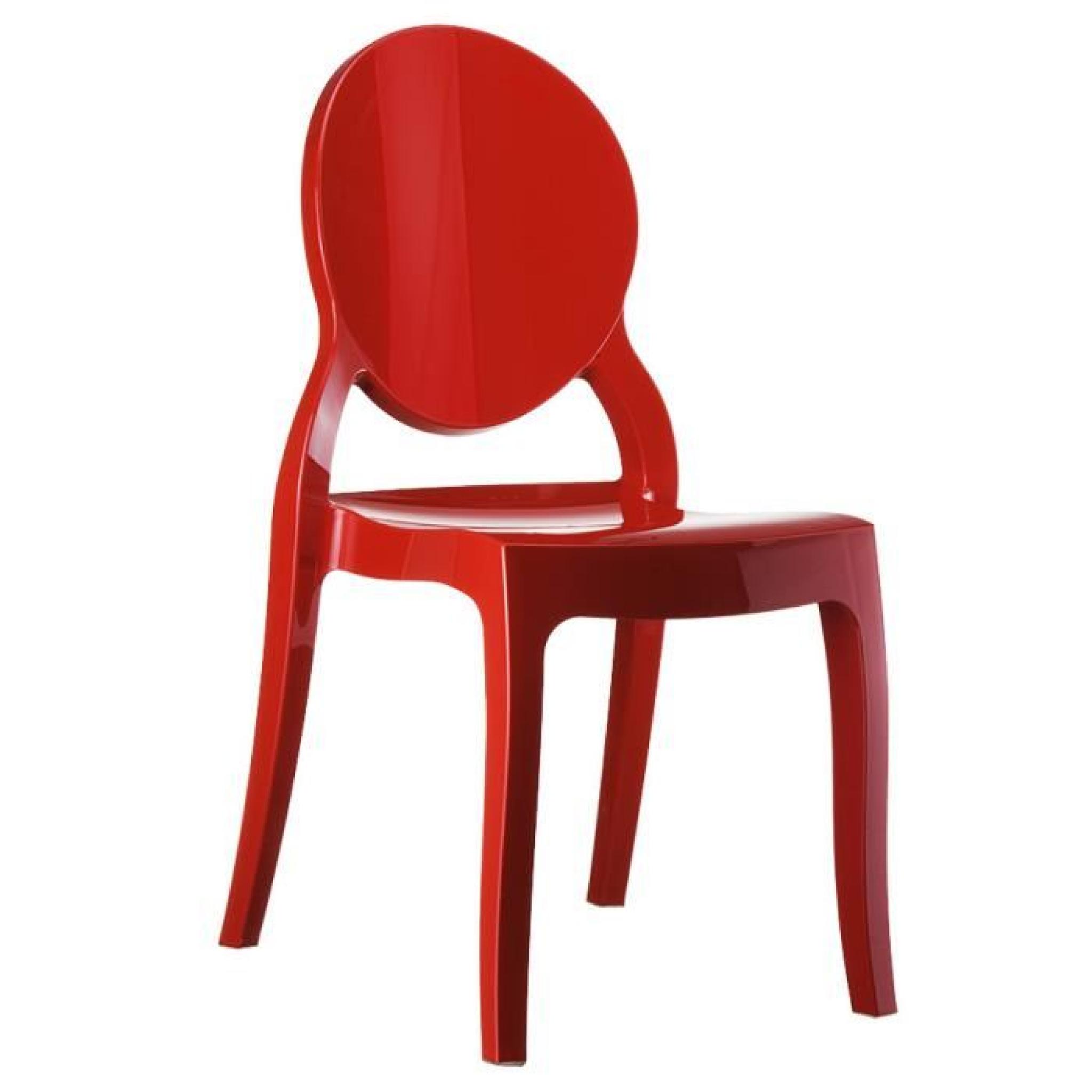 Chaise design 'ELIZA' rouge en technopolymère