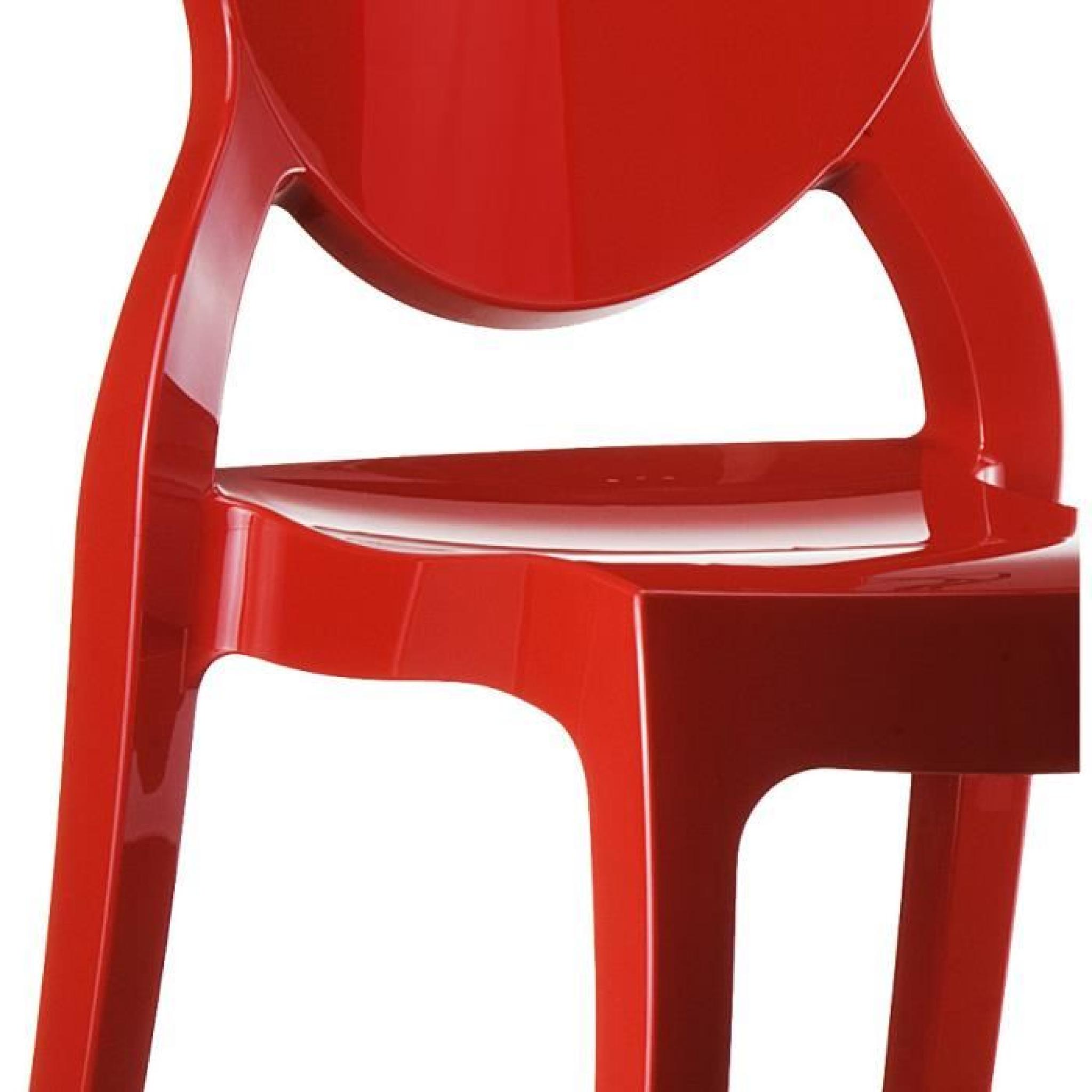 Chaise design 'ELIZA' rouge en technopolymère pas cher