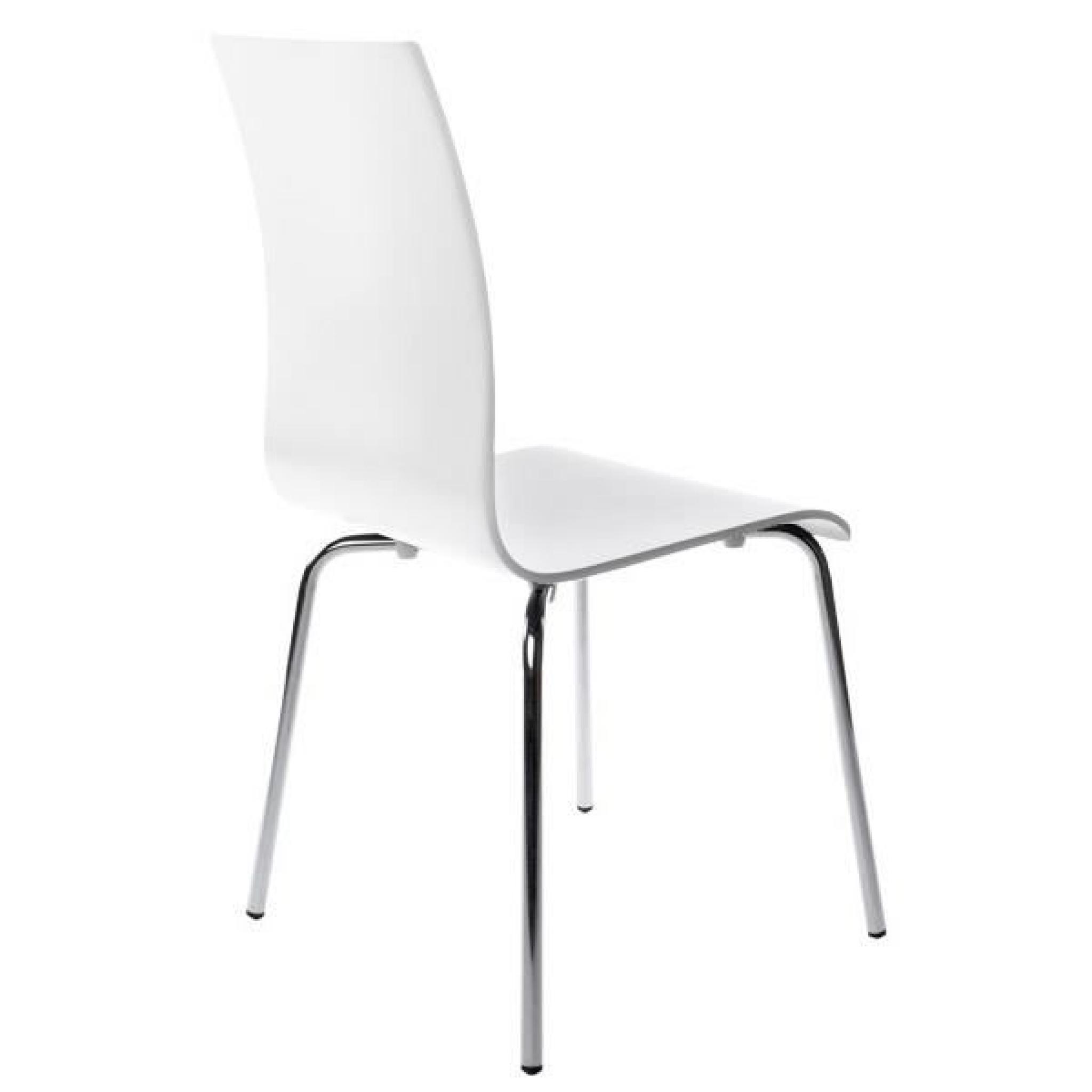 CLASSIC - Chaise de cuisine en bois peint blanc