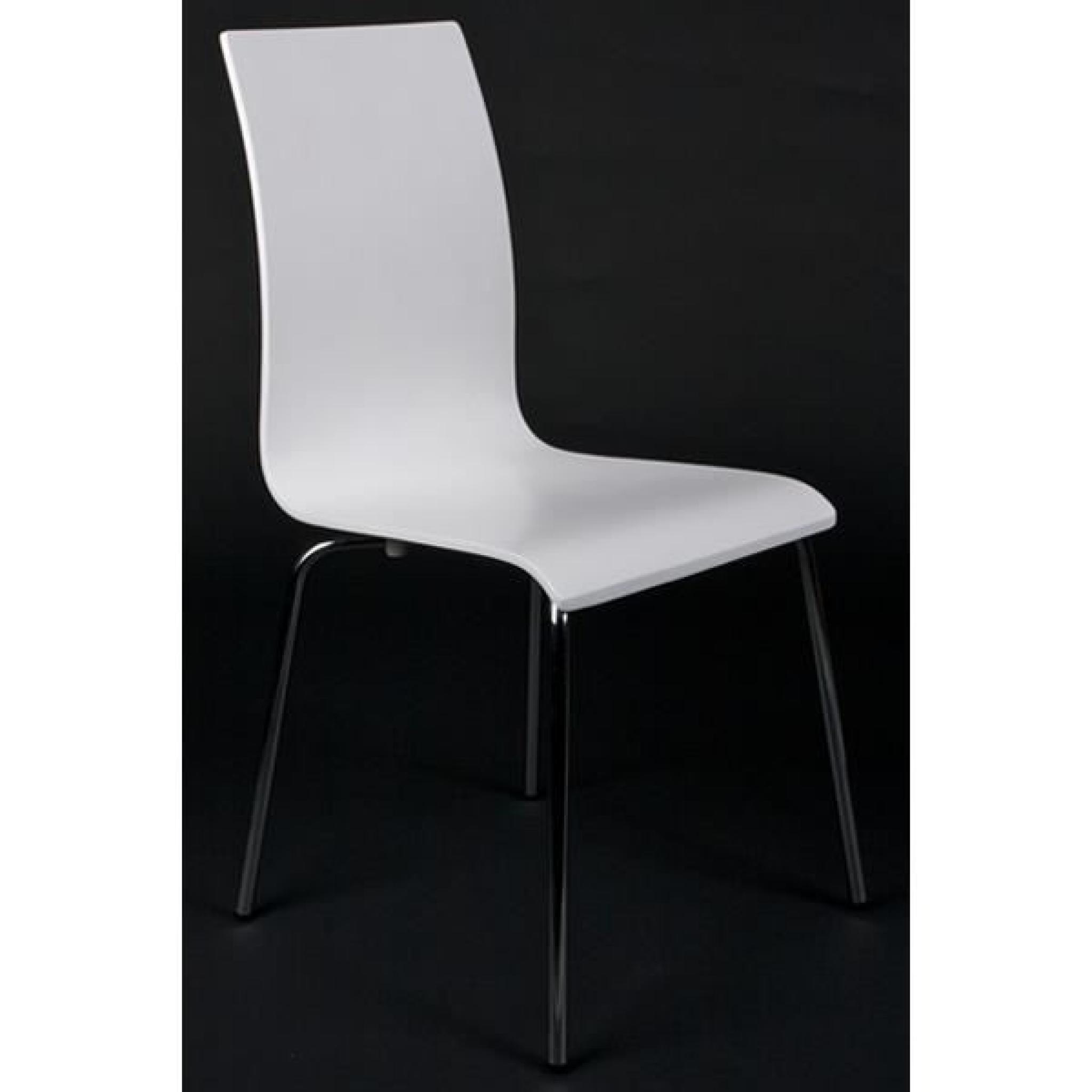 Chaise design en bois ou dérivés de couleur blan pas cher