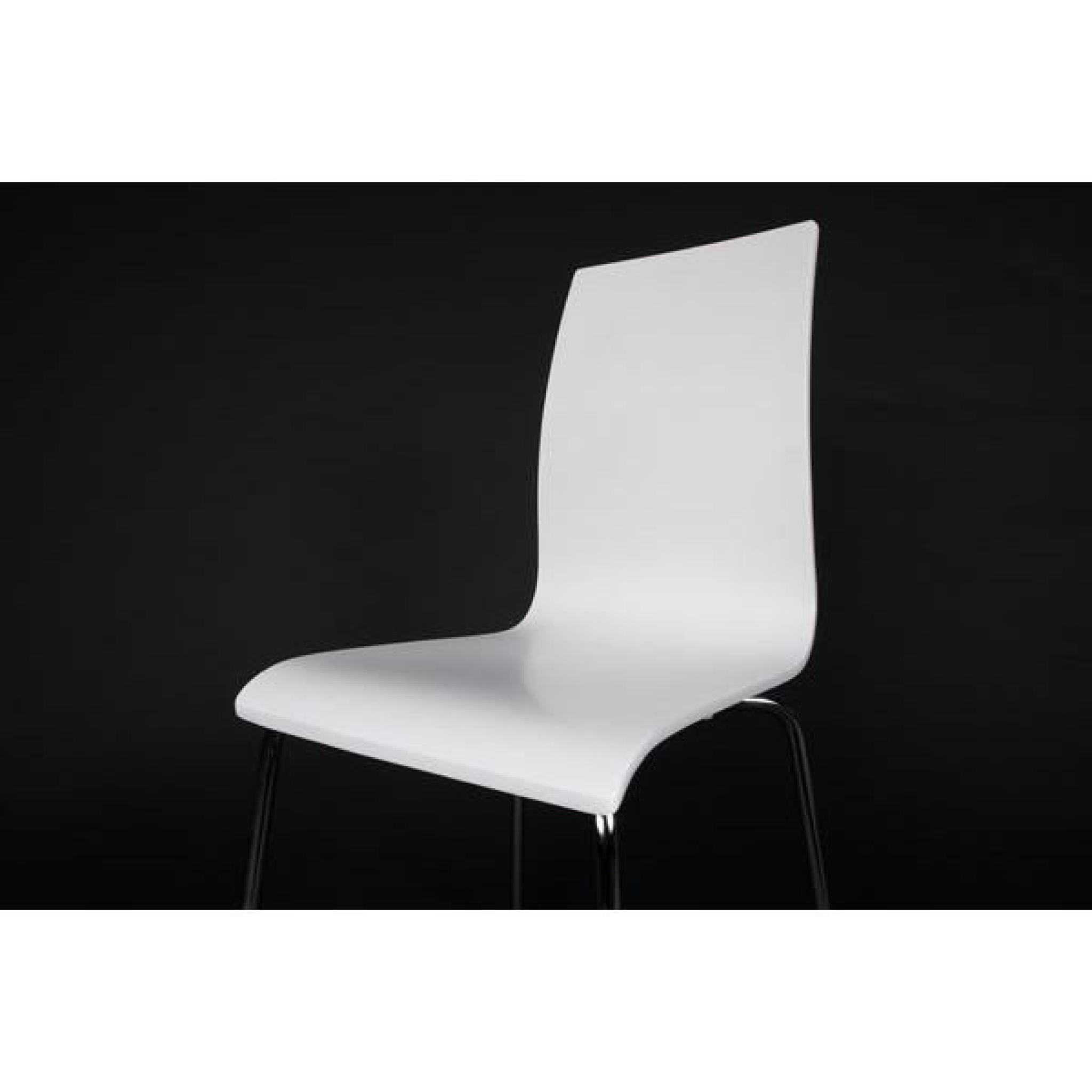 CLASSIC - Chaise de cuisine en bois peint blanc pas cher