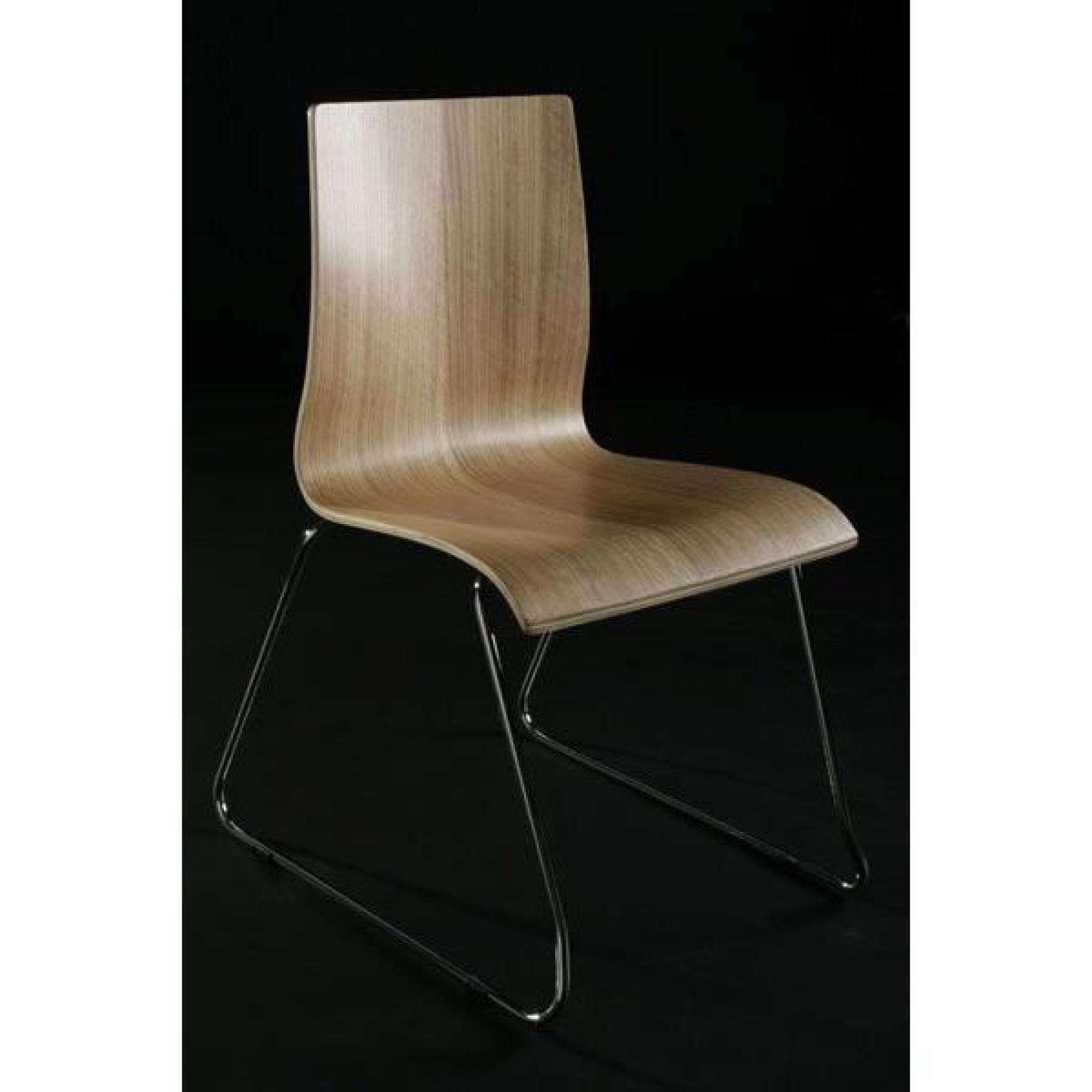 Chaise design en bois ou dérivés de couleur natu pas cher