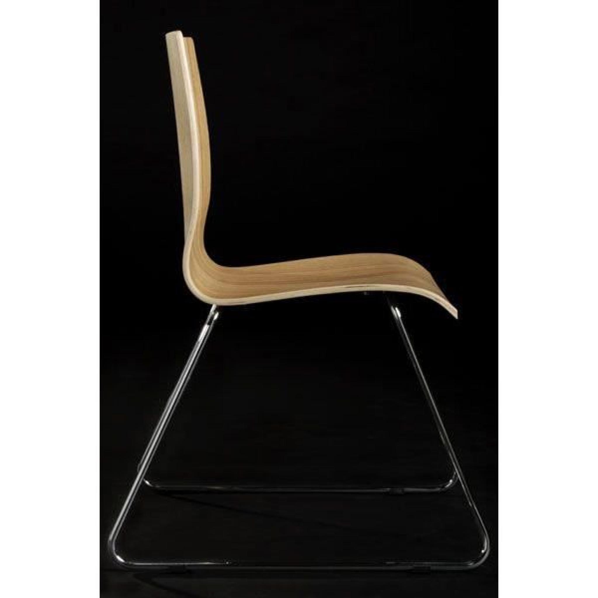 Chaise design en bois ou dérivés de couleur natu pas cher