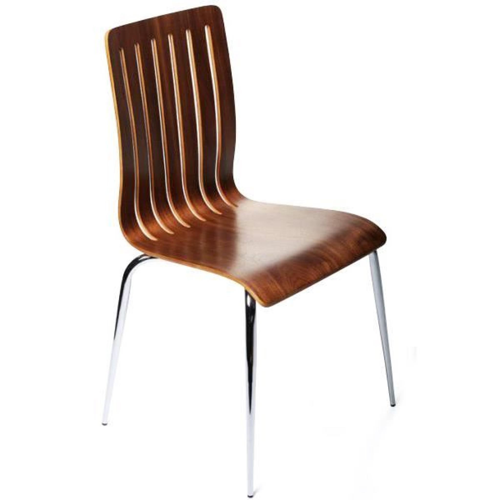 Chaise design en bois ou dérivés de couleur noye