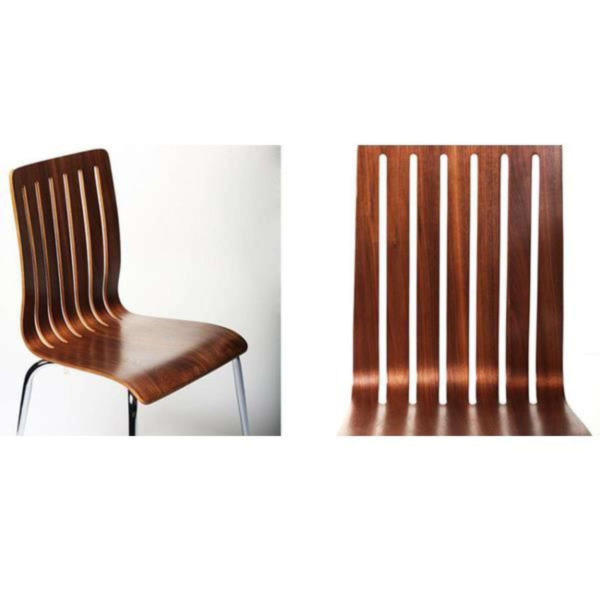 Chaise design en bois ou dérivés de couleur noye pas cher