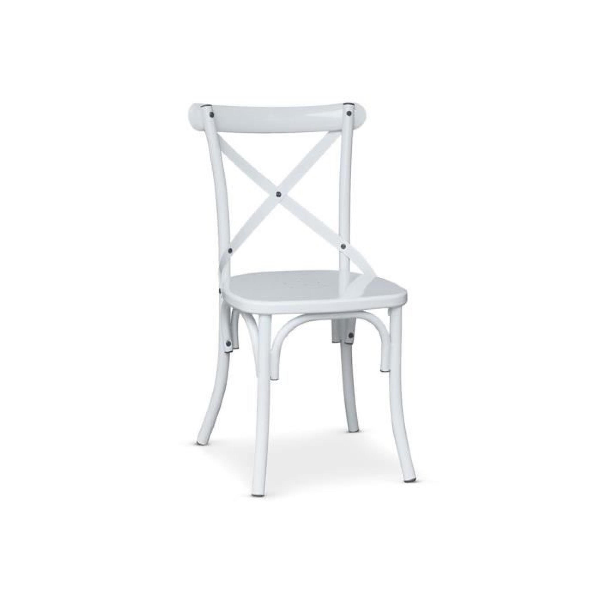 Chaise design en métal VINDI blanc