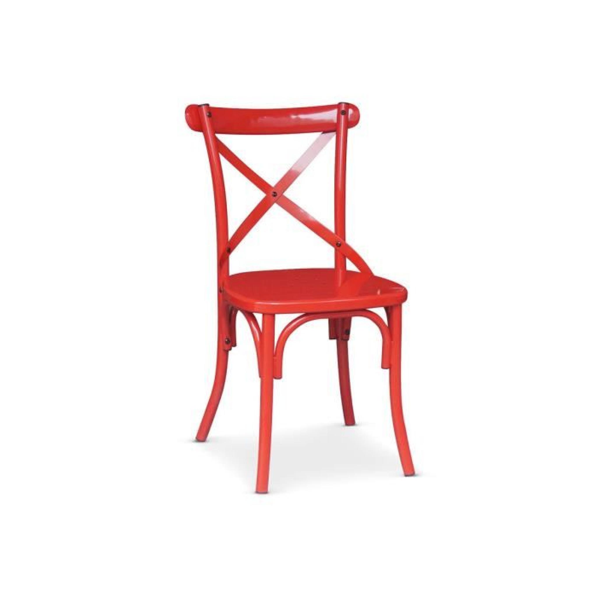 Chaise design en métal VINDI rouge