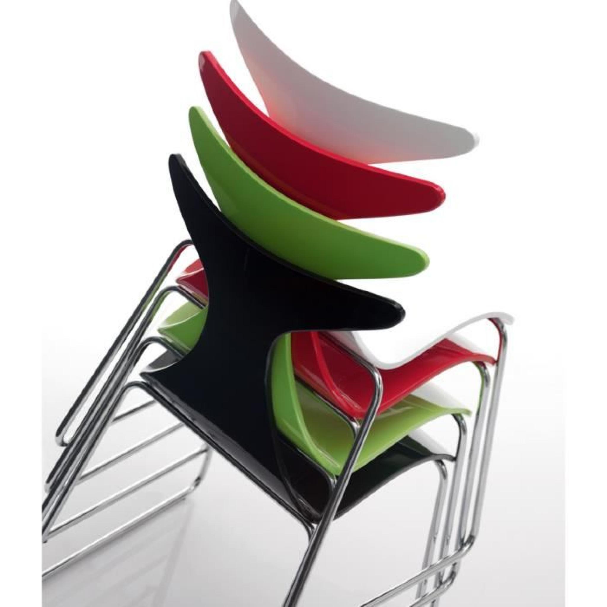 Chaise design en polycarbonate laqué empilable STELLA Noir