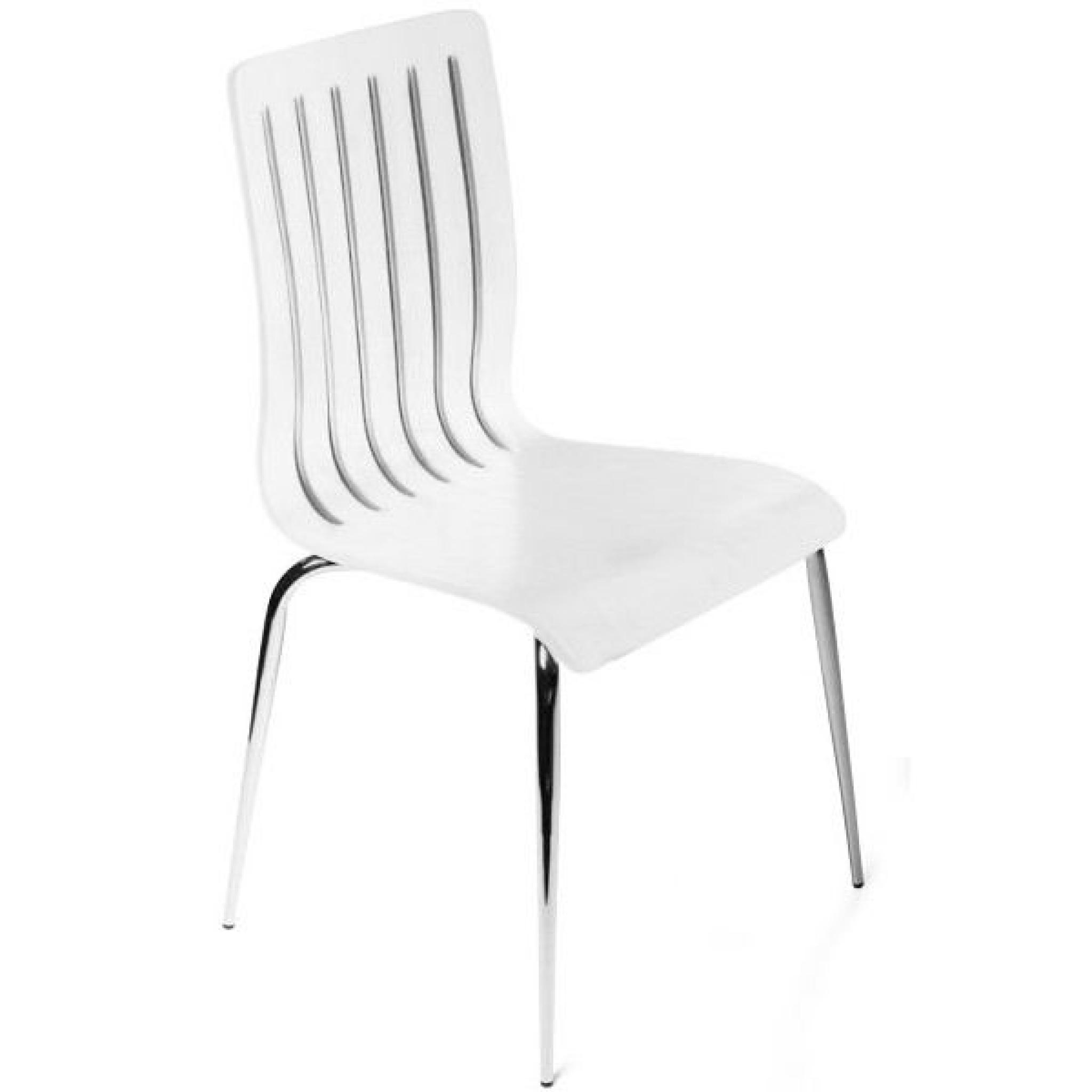 Chaise design Fine - Blanc - Lot de 3
