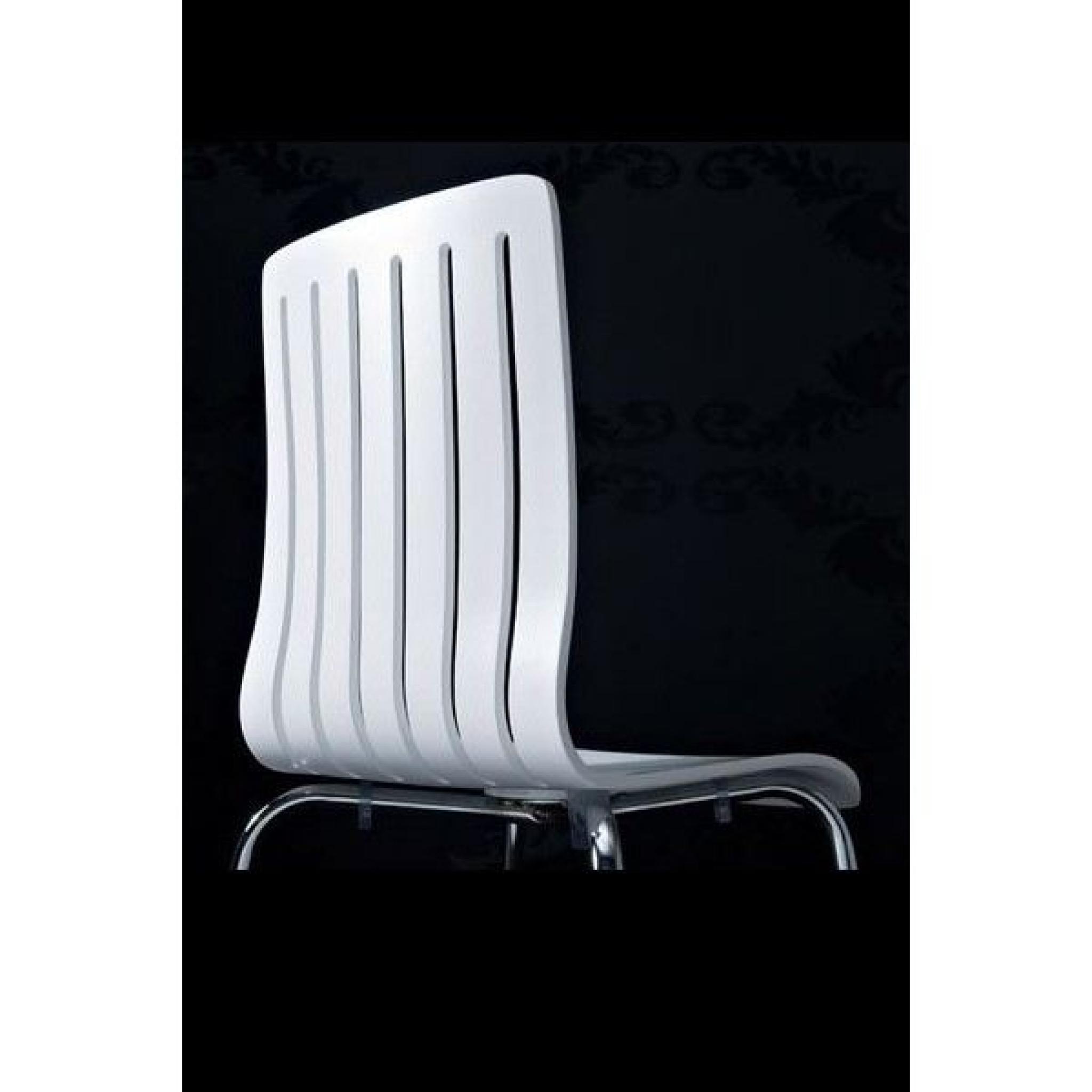 Chaise design Fine - Blanc - Lot de 3 pas cher