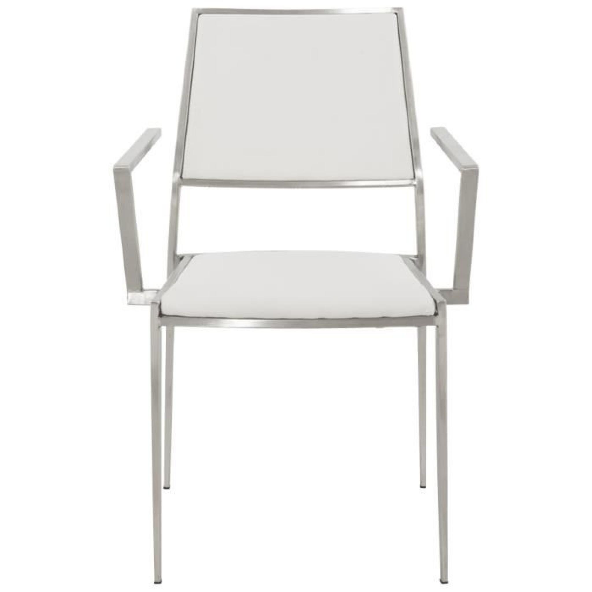 Chaise design FLOOR blanche en inox et PU pas cher