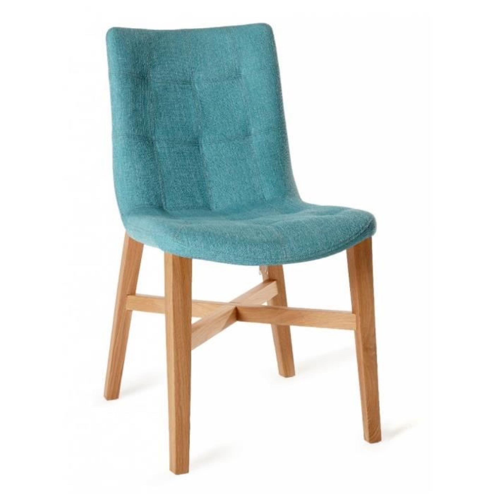 Chaise design FLORENCE bleue en chêne massif