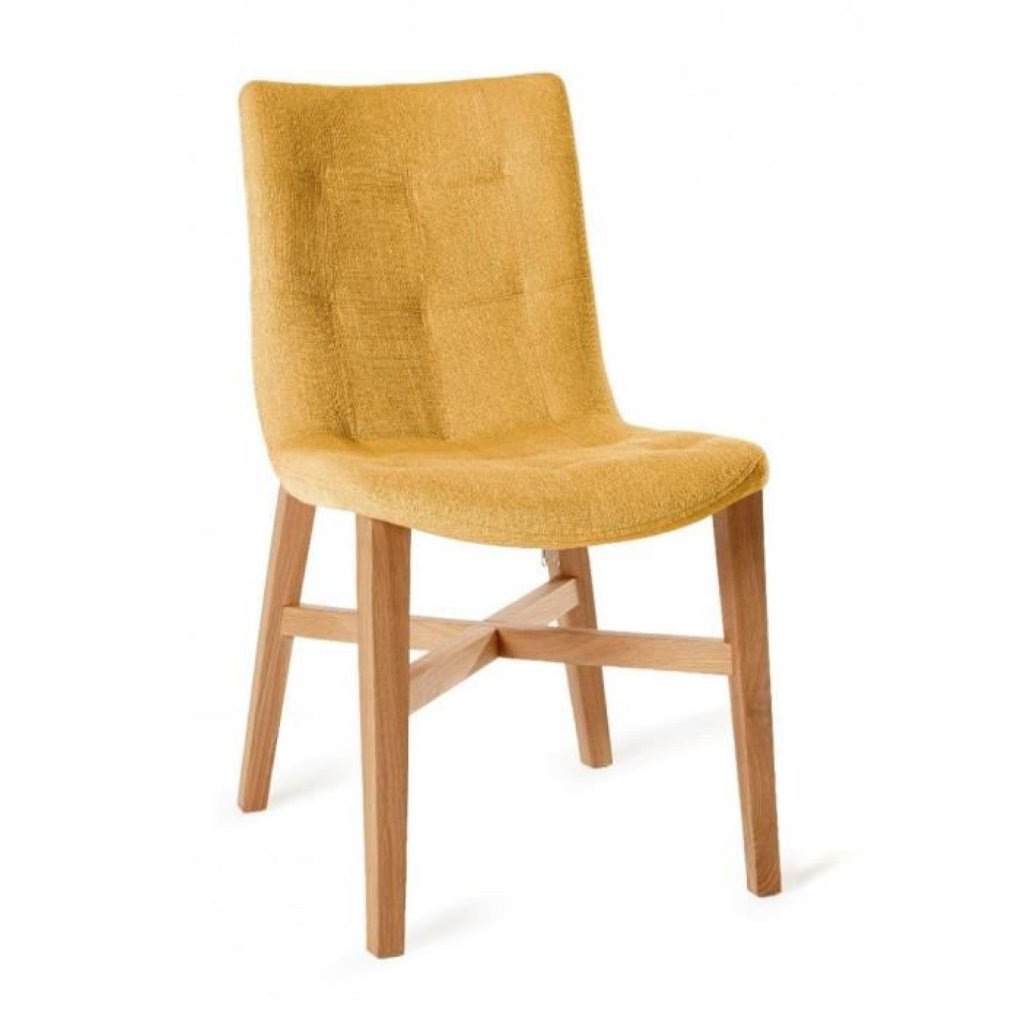 Chaise design FLORENCE jaune en chêne massif
