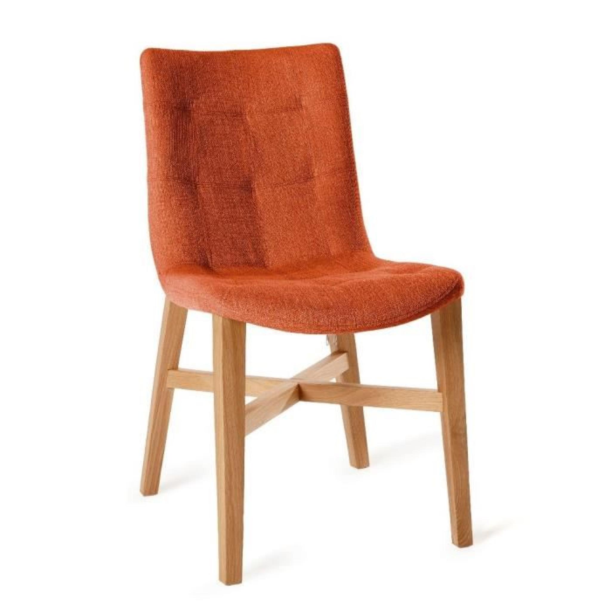 Chaise design FLORENCE orange en chêne massif