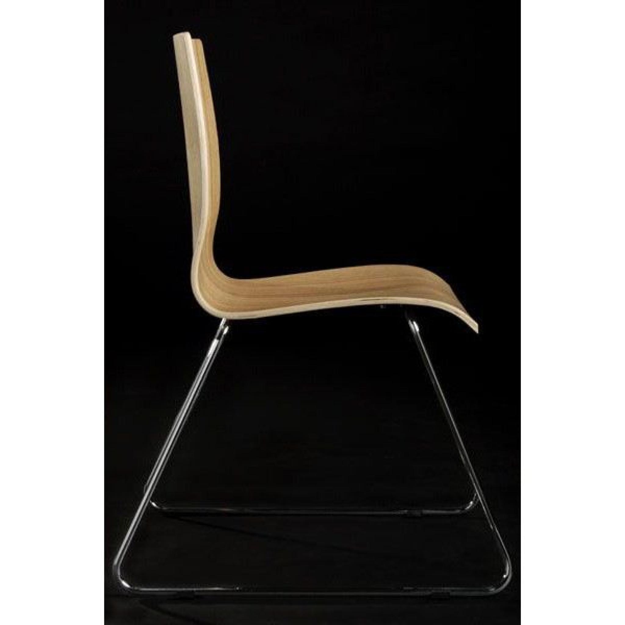 Chaise design Gazel - Noisette - Lot de 3 pas cher