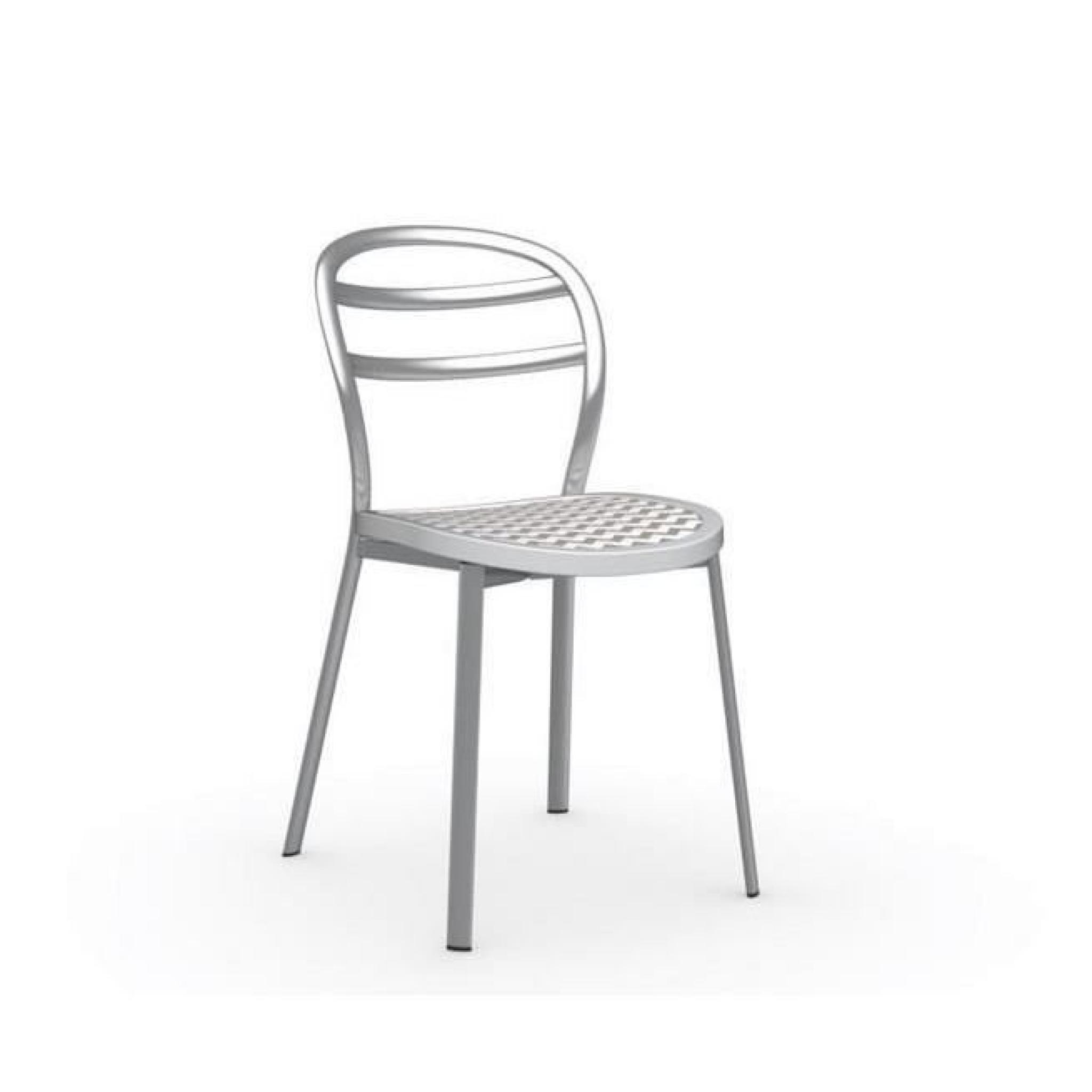 Chaise design GIGA de bistrot blanche et acier ...