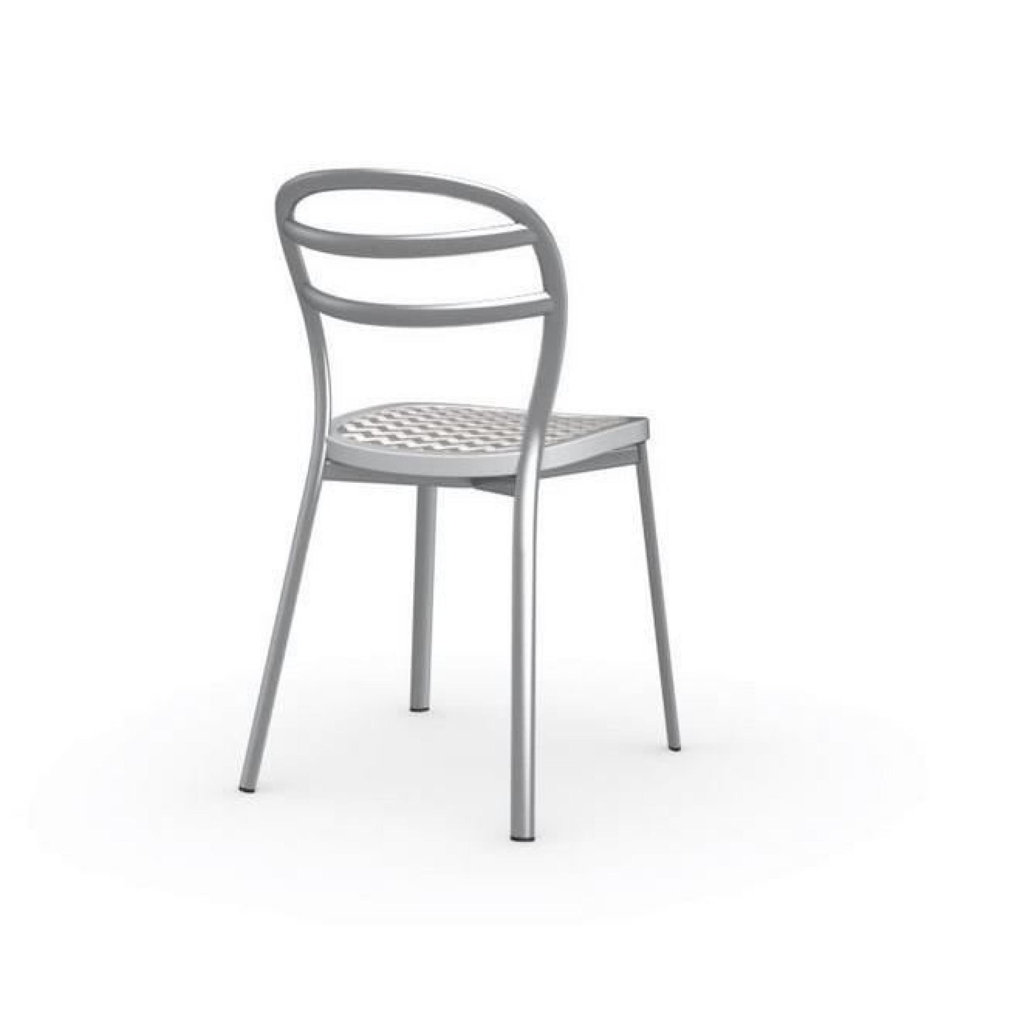 Chaise design GIGA de bistrot blanche et acier ... pas cher