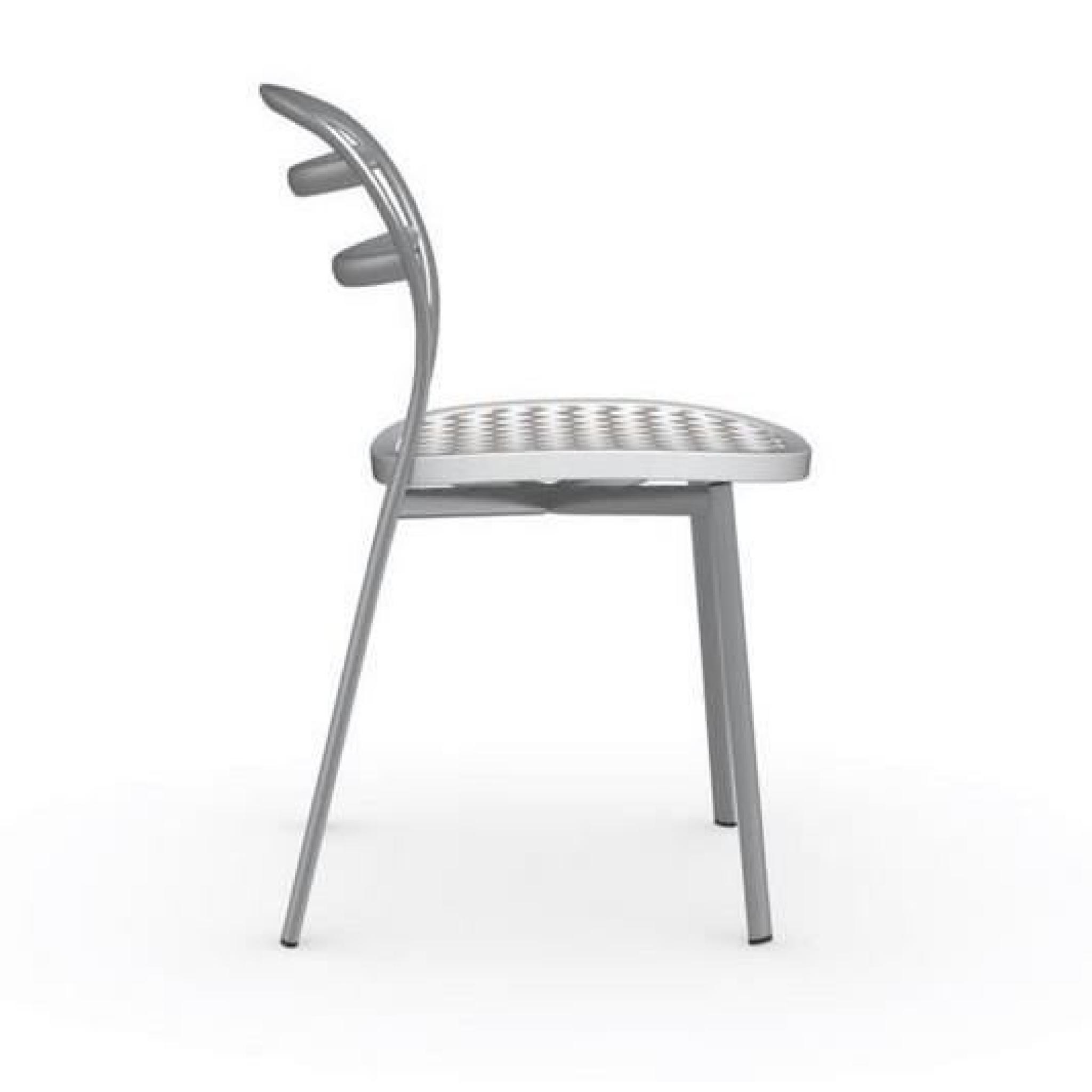 Chaise design GIGA de bistrot blanche et acier ... pas cher