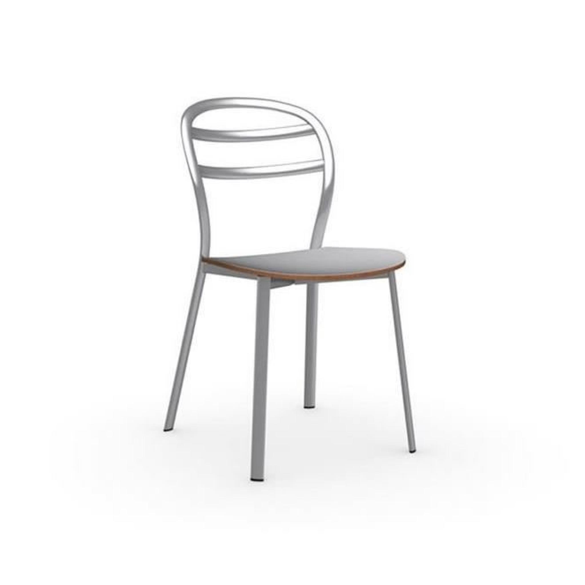 Chaise design GIGA de bistrot stratifié blanc e...