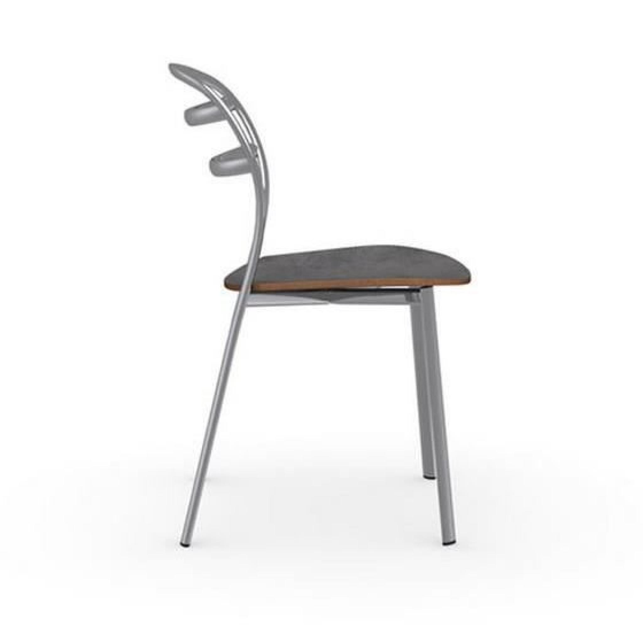 Chaise design GIGA de bistrot stratifié gris et... pas cher