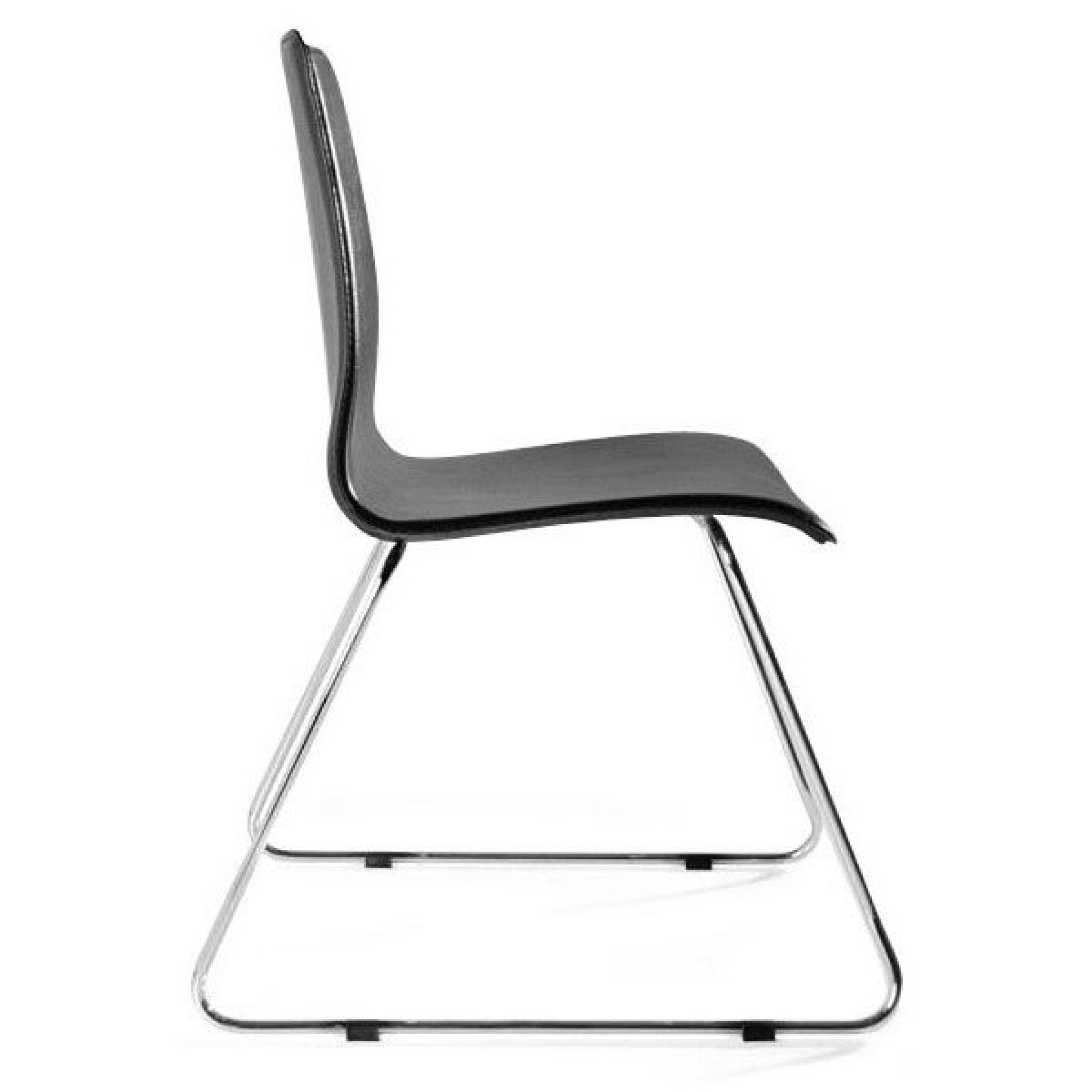 Chaise design Hurley - Noir - Lot de 3 pas cher
