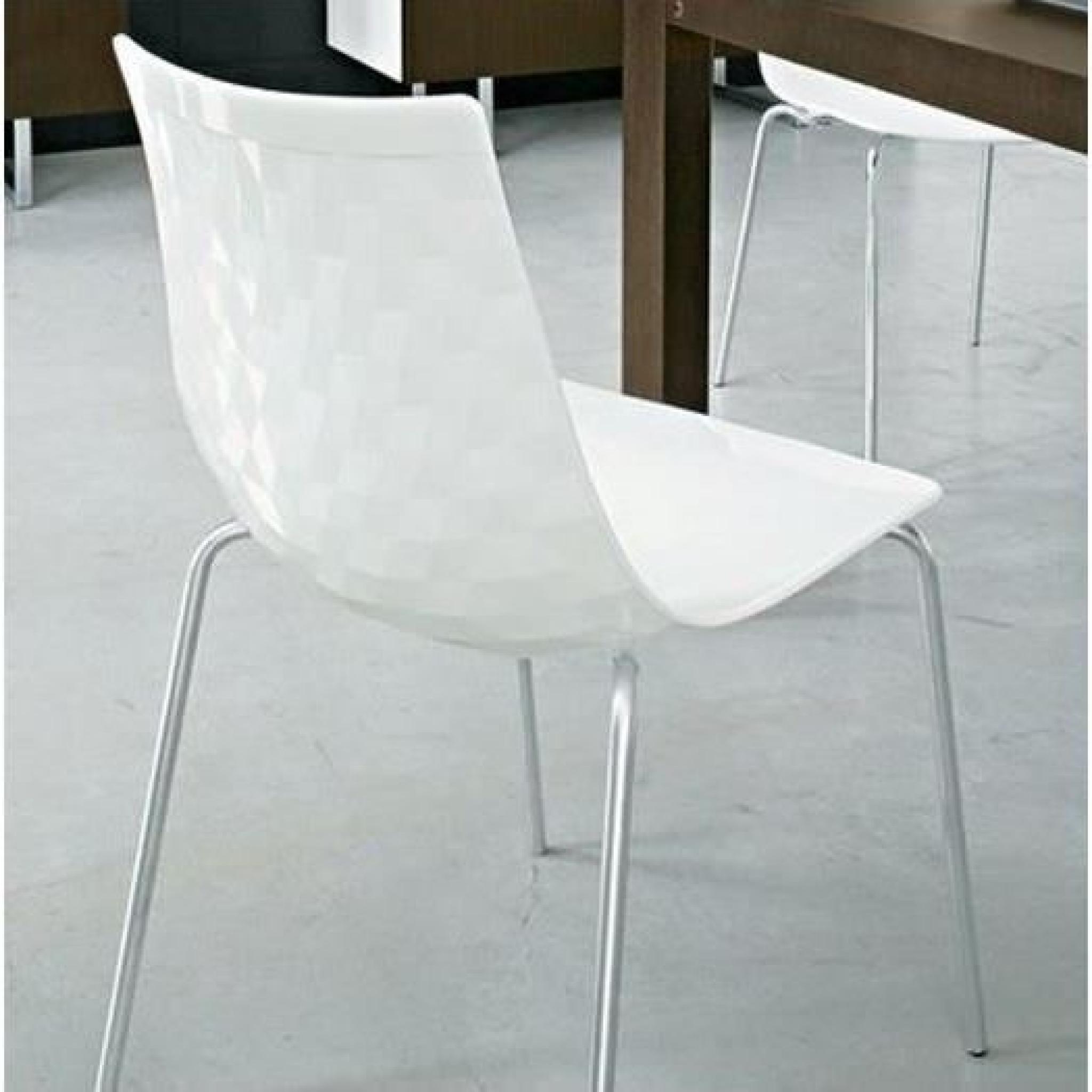 Chaise design ICE blanche brillante de CALLIGARIS 