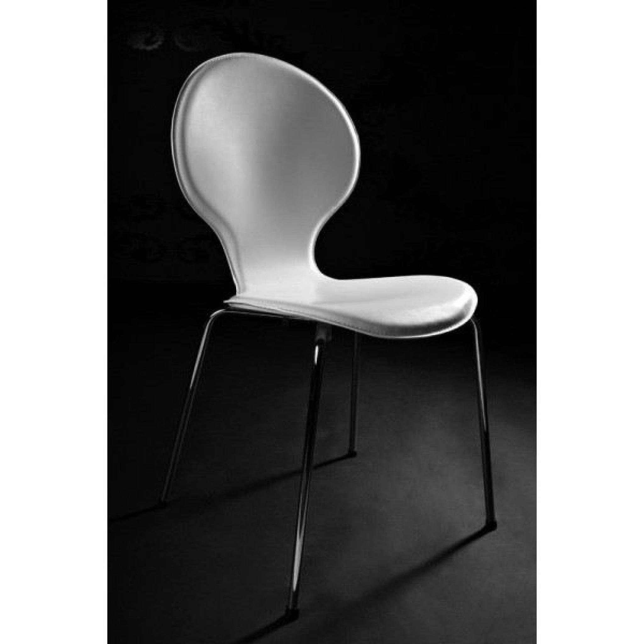 Chaise design Jim - Blanc Lot de 3 pas cher