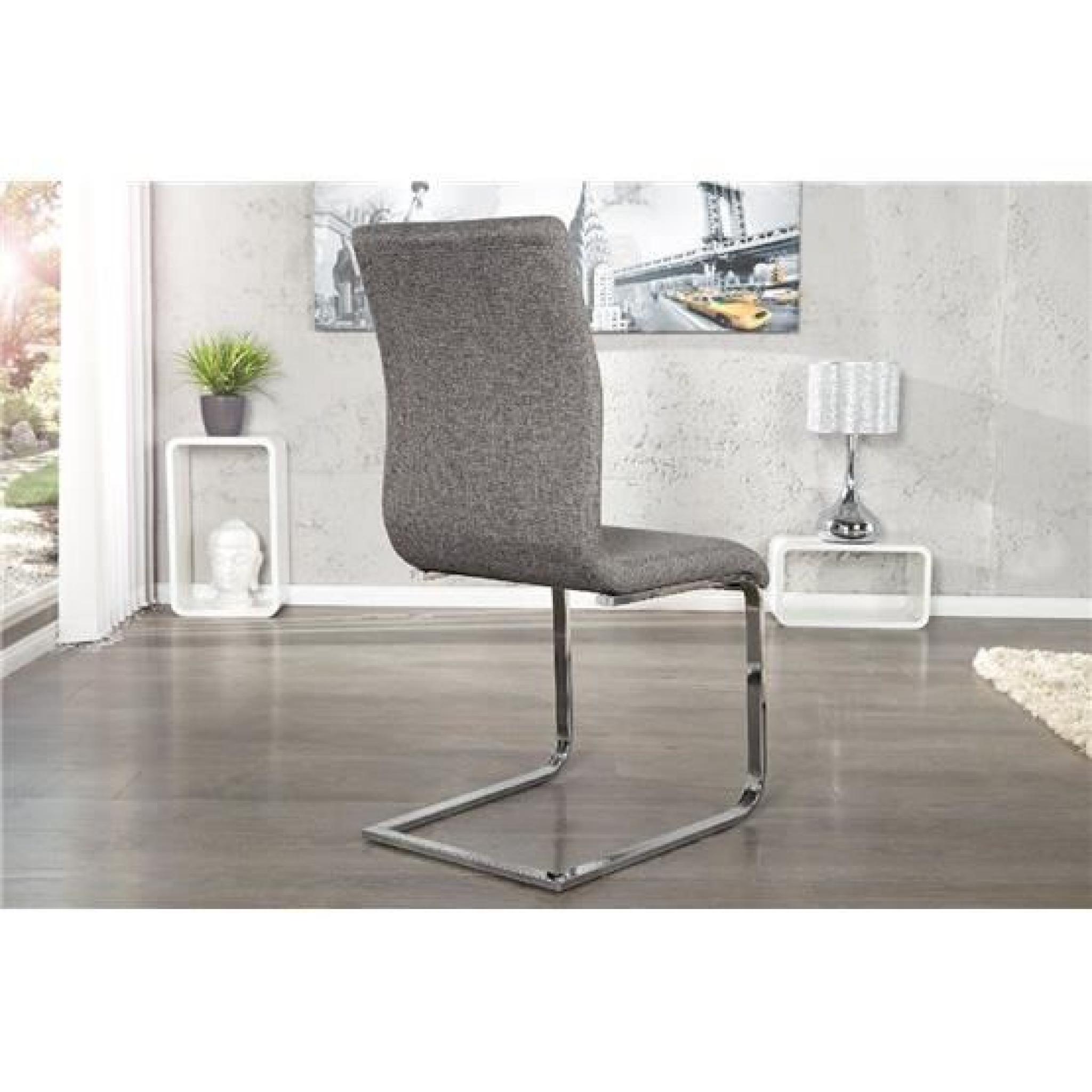 Chaise design Kalia gris   Par 4 pas cher