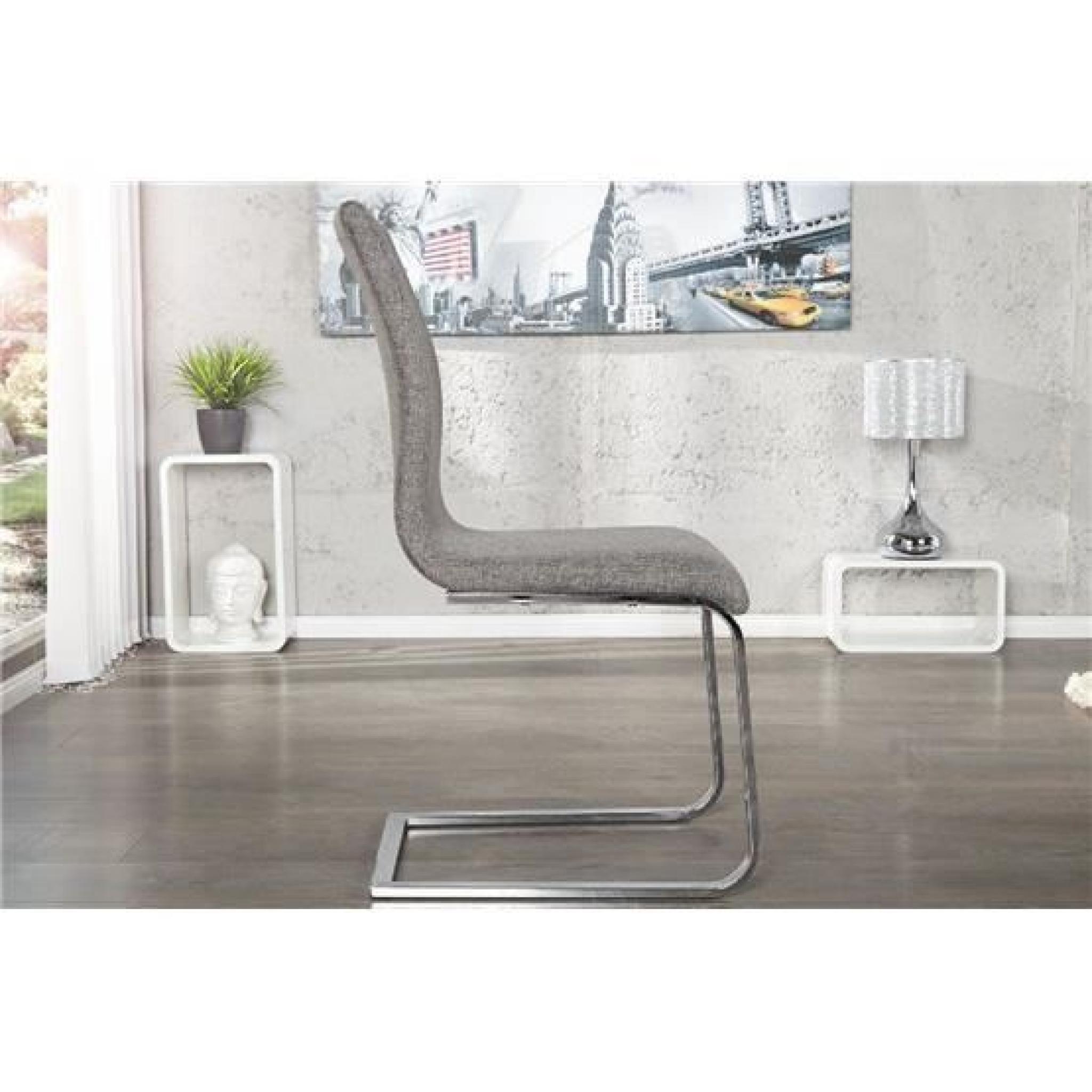 Chaise design Kalia gris   Par 4 pas cher