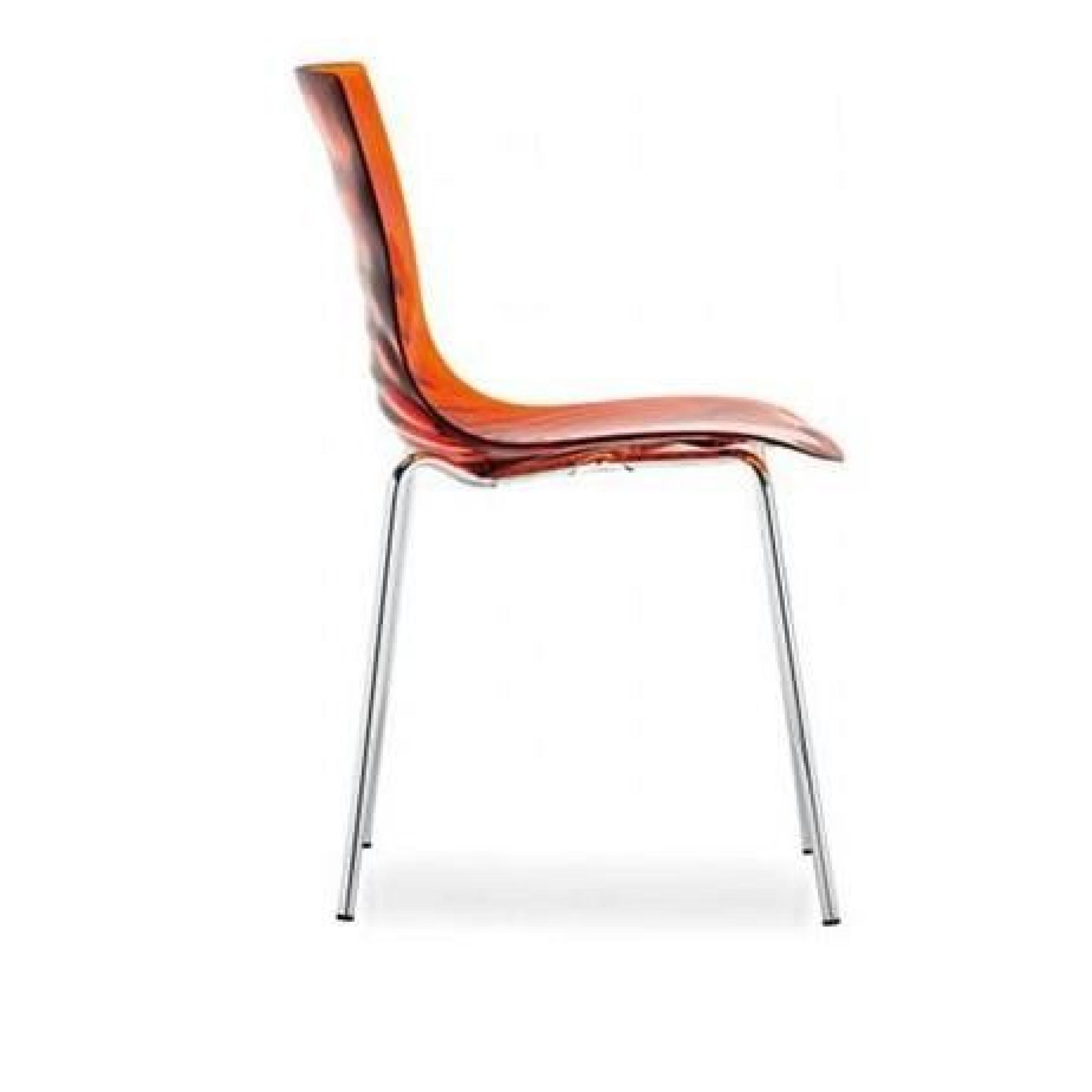 Chaise design l'EAU orange transparente de CALLIGARIS pas cher