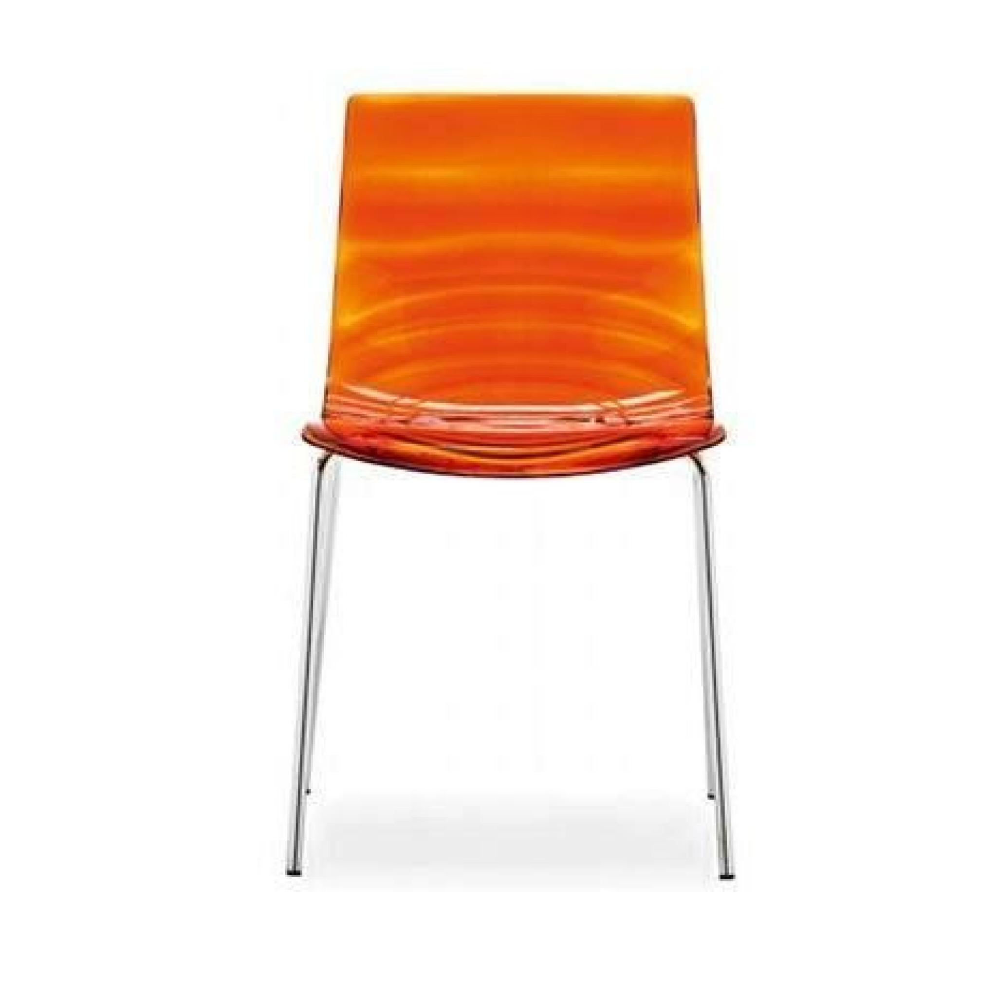 Chaise design l'EAU orange transparente de CALLIGARIS pas cher