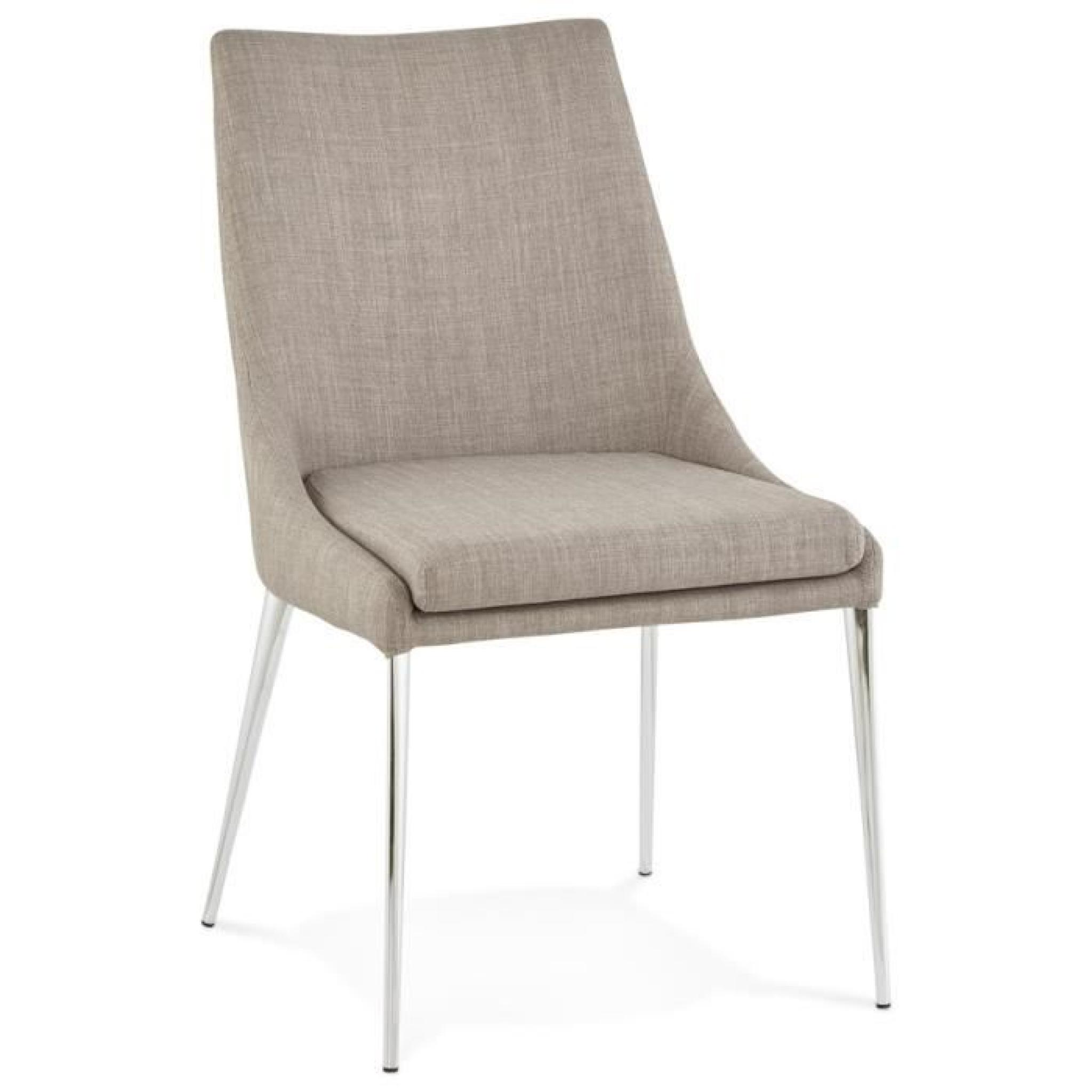 Chaise design 'LALY' en tissu gris