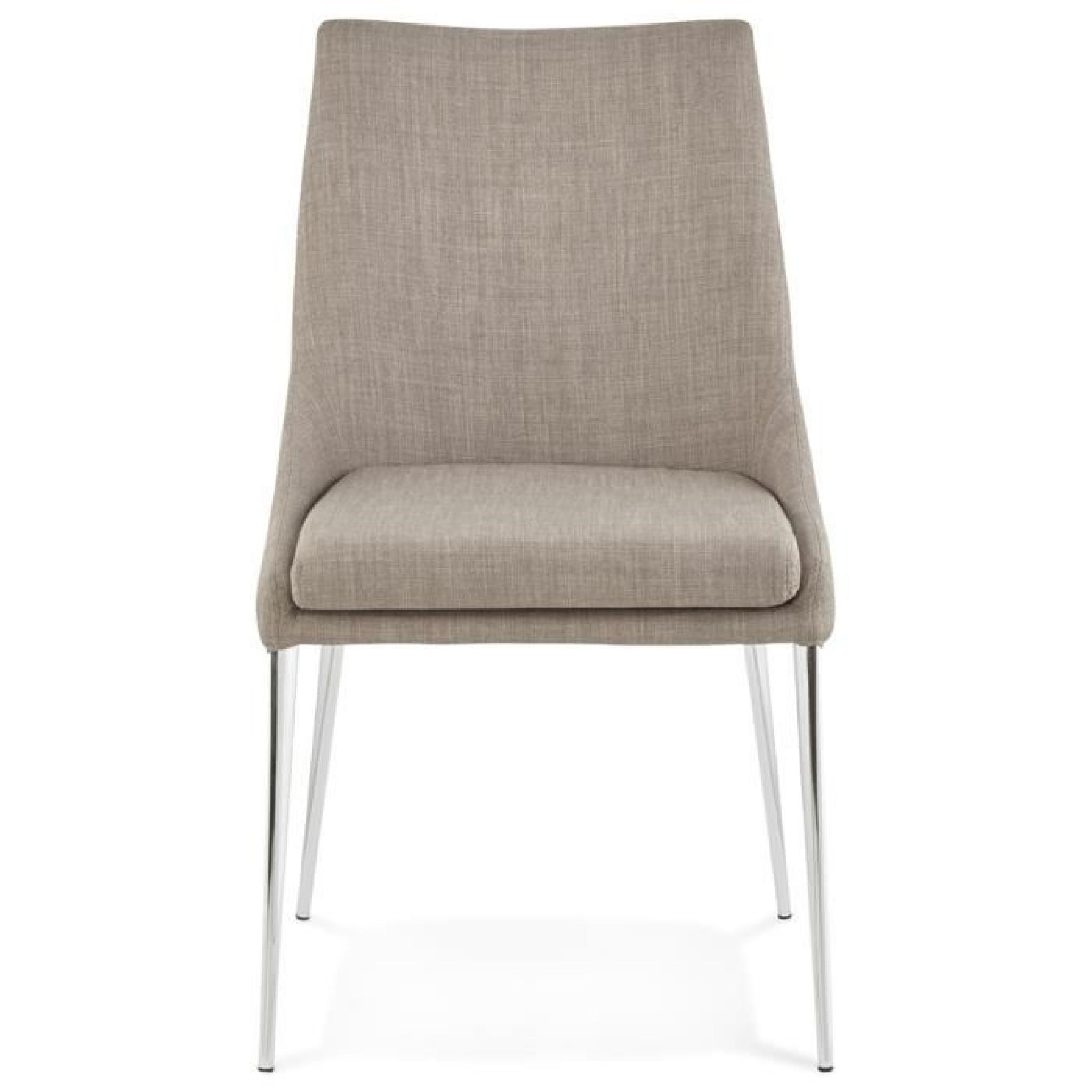 Chaise design 'LALY' en tissu gris pas cher