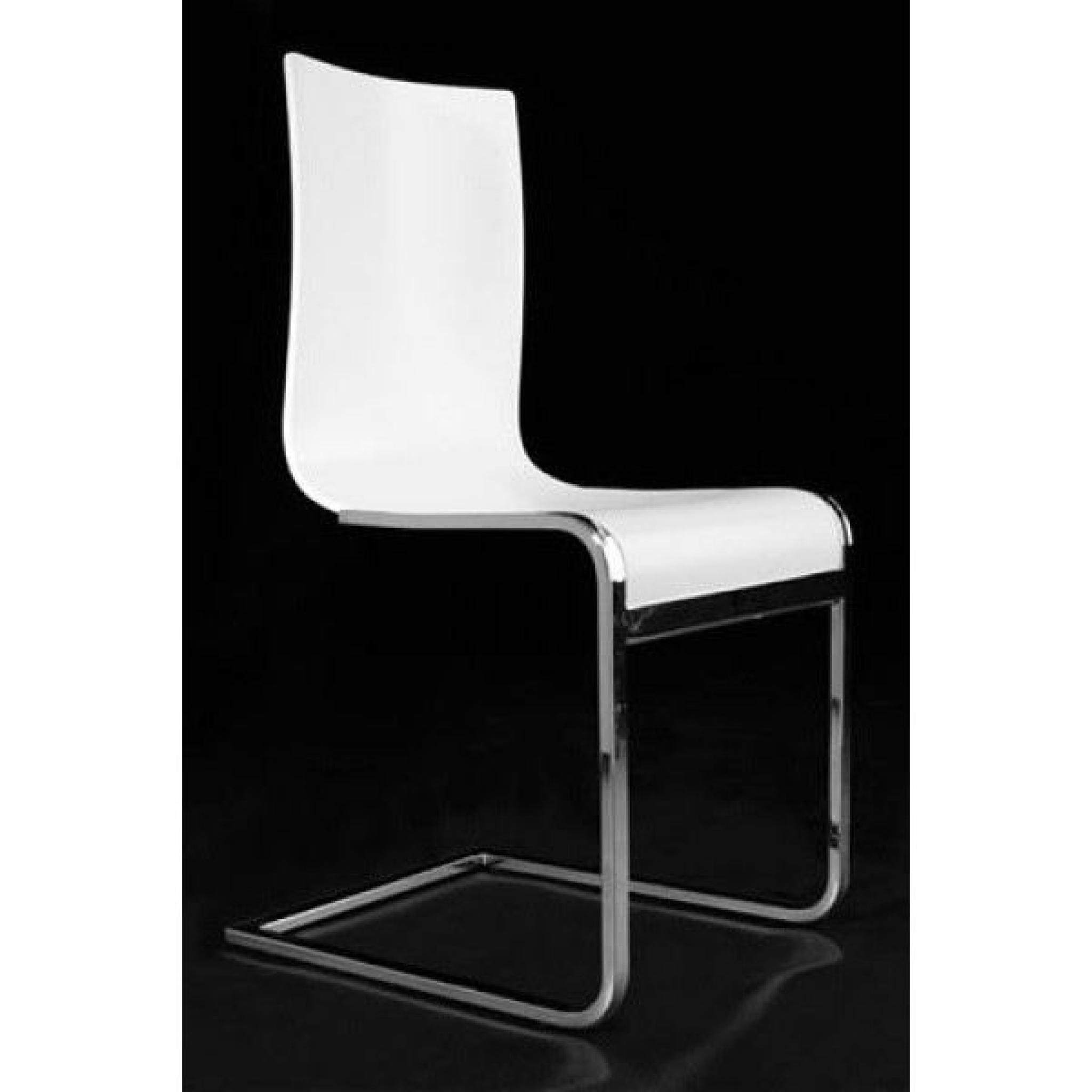 Chaise design Lawrence - Blanc Lot de 2 pas cher