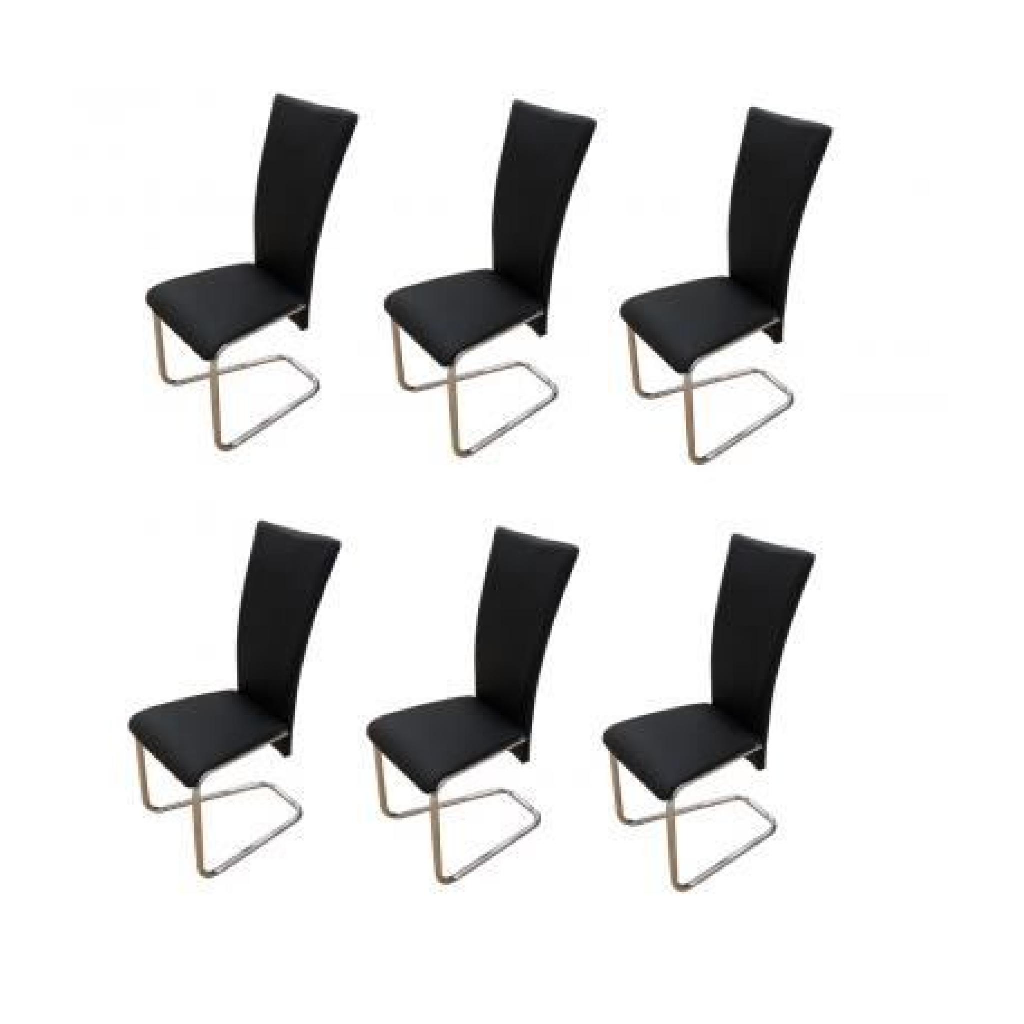 Chaise design métal noire (lot de 6)