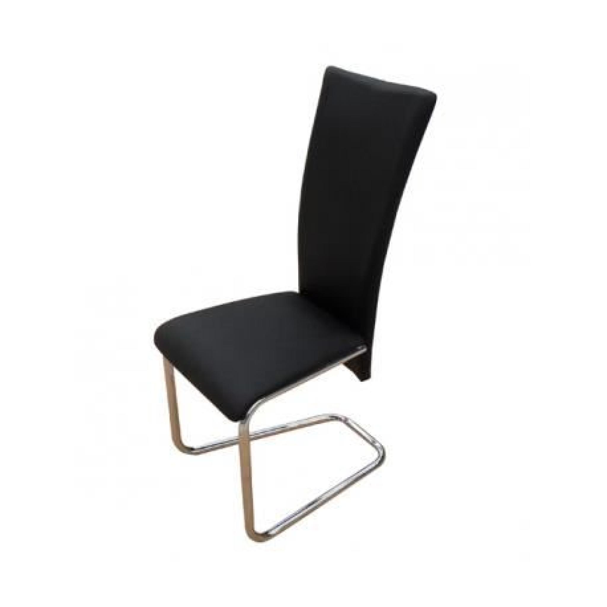 Chaise design métal noire (lot de 6) pas cher
