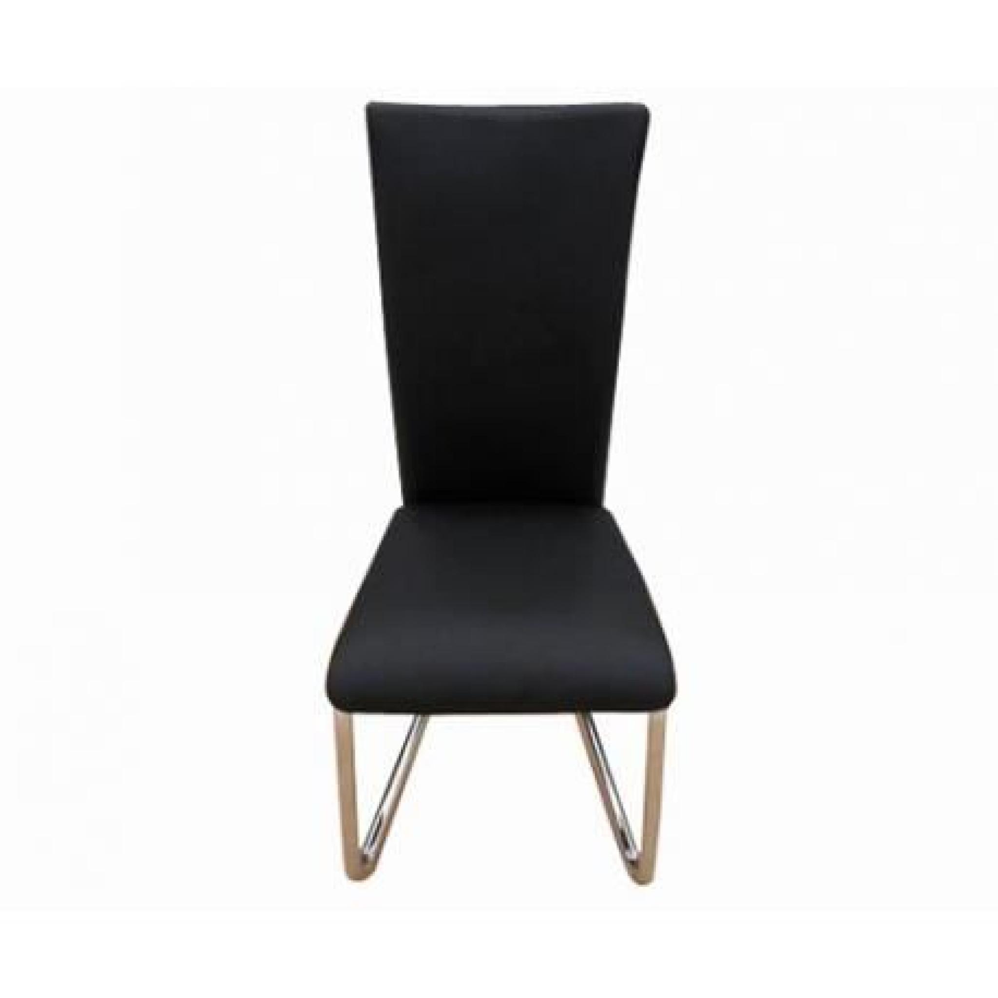 Chaise design métal noire (lot de 6) pas cher