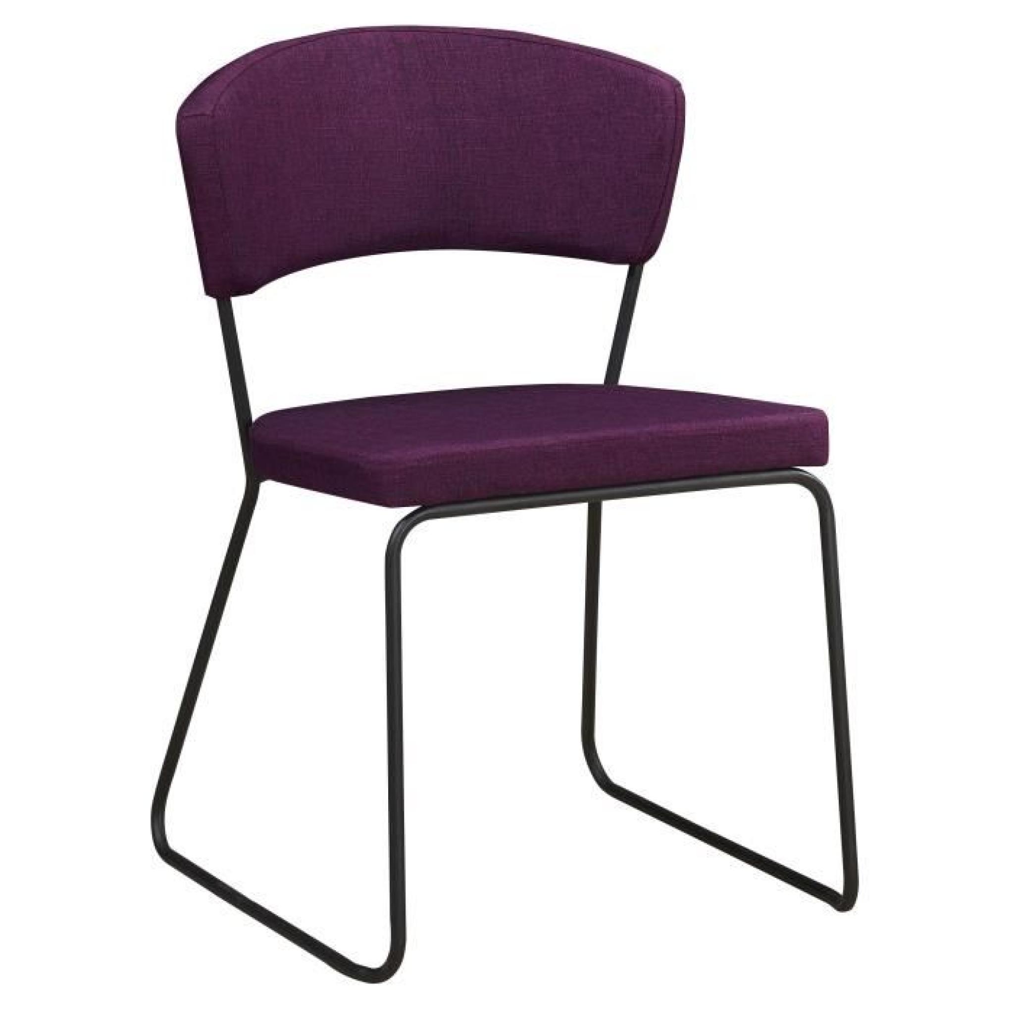 Chaise design minimaliste en tissus coloris prune