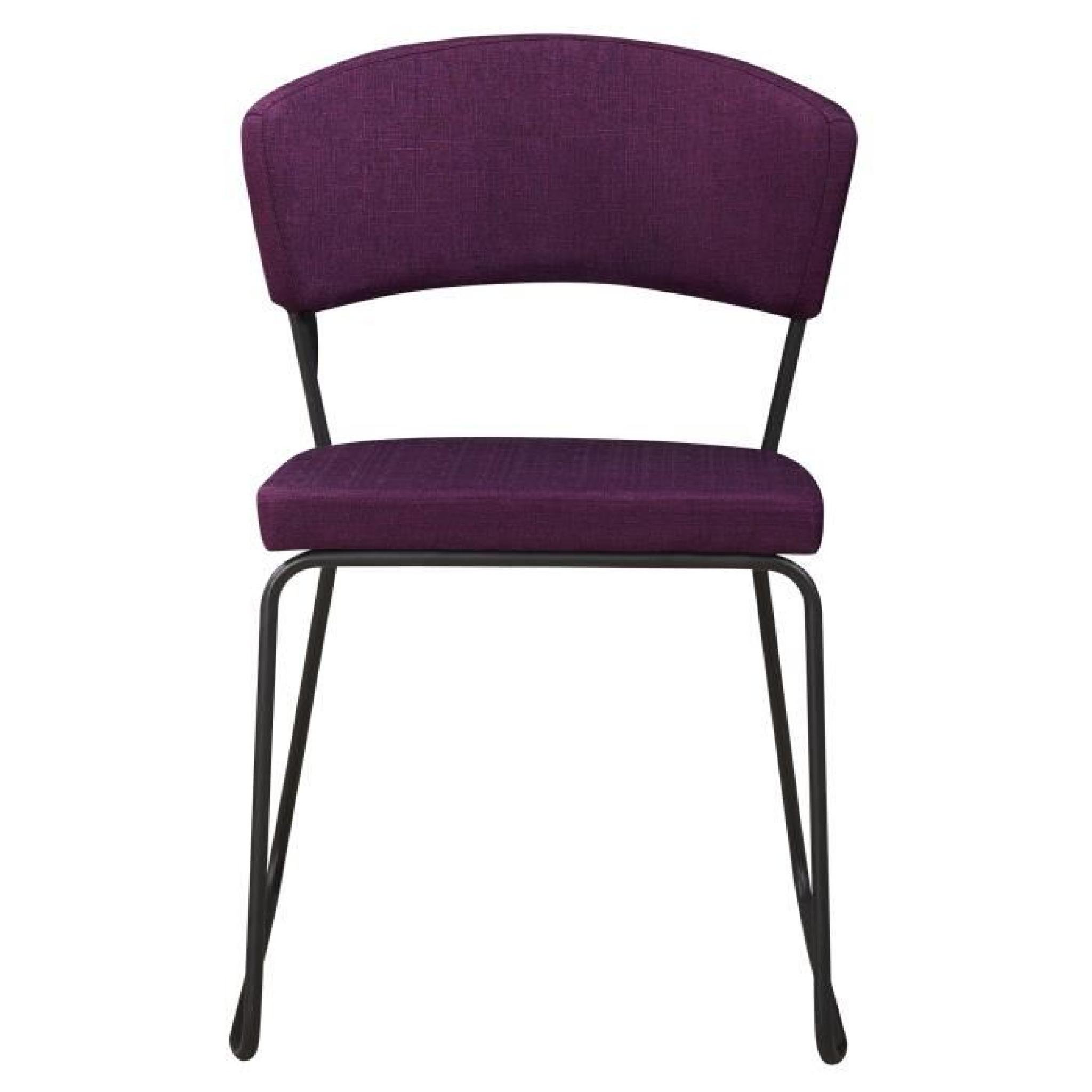Chaise design minimaliste en tissus coloris prune pas cher