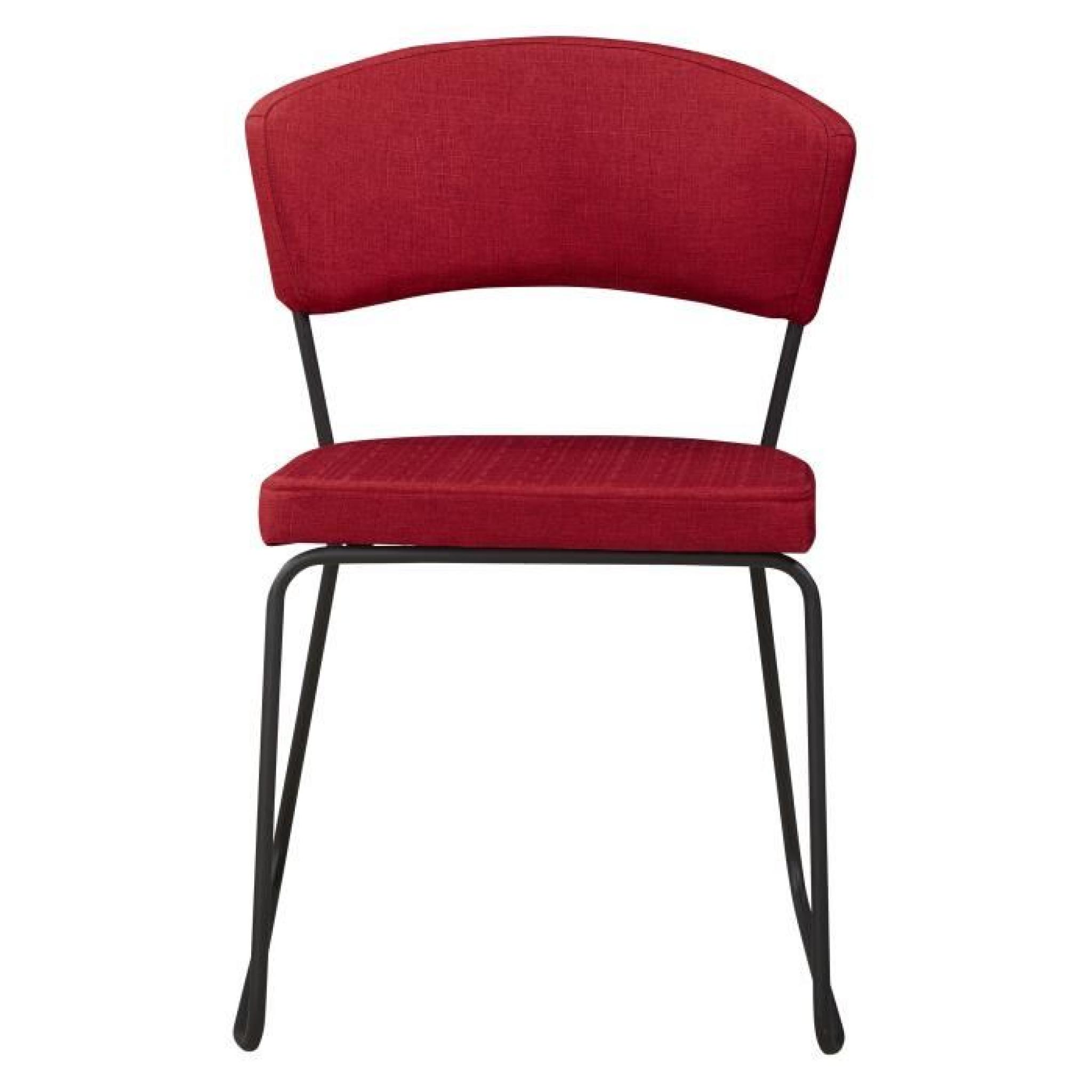 Chaise design minimaliste en tissus coloris rouge cinabre pas cher