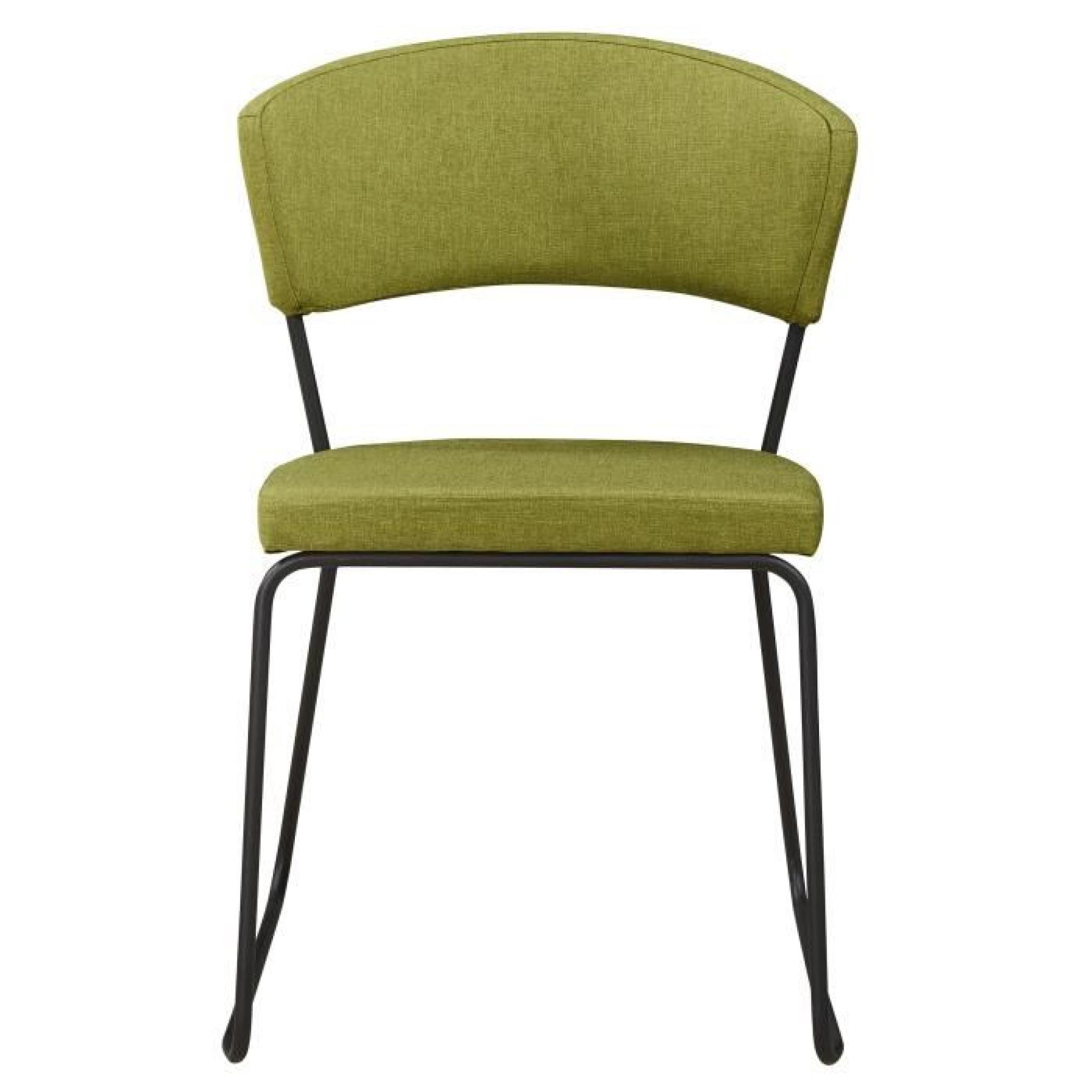 Chaise design minimaliste en tissus coloris vert olive pas cher